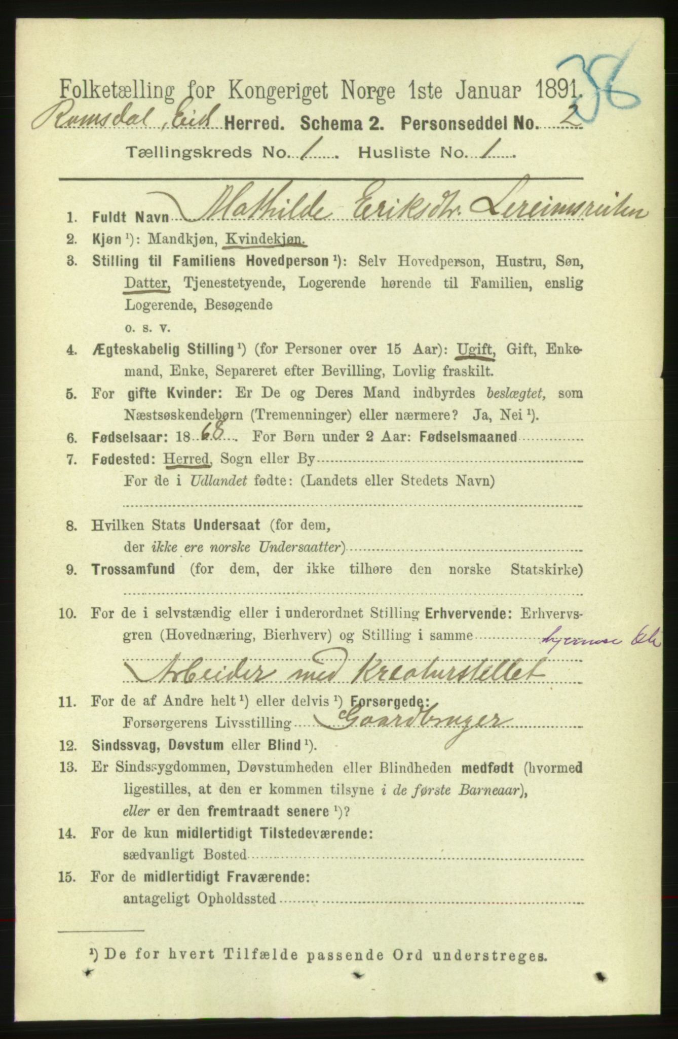 RA, 1891 census for 1538 Eid, 1891, p. 76