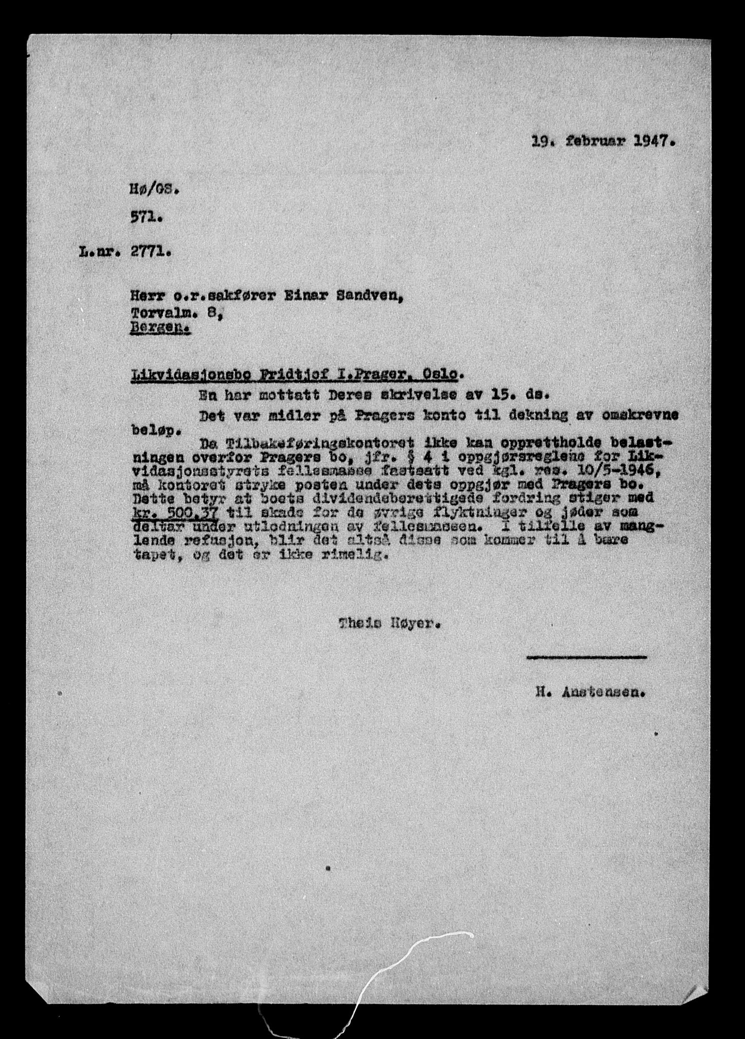 Justisdepartementet, Tilbakeføringskontoret for inndratte formuer, AV/RA-S-1564/H/Hc/Hcc/L0971: --, 1945-1947, p. 18