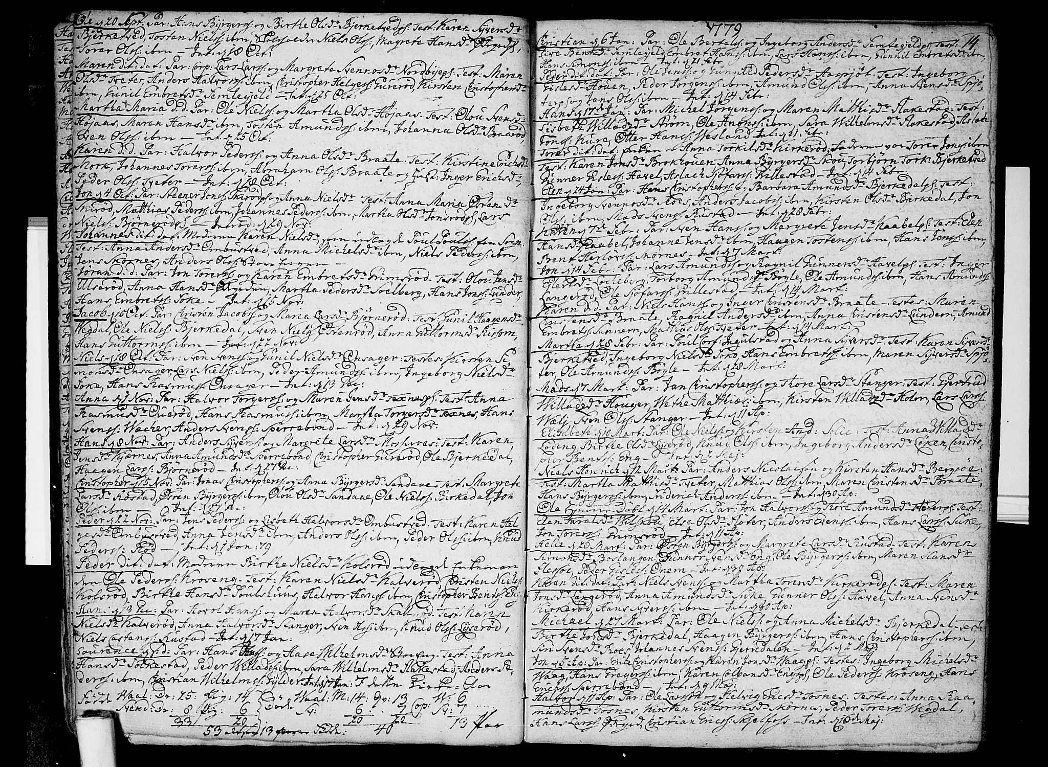 Våler prestekontor Kirkebøker, AV/SAO-A-11083/F/Fa/L0004: Parish register (official) no. I 4, 1771-1815, p. 14