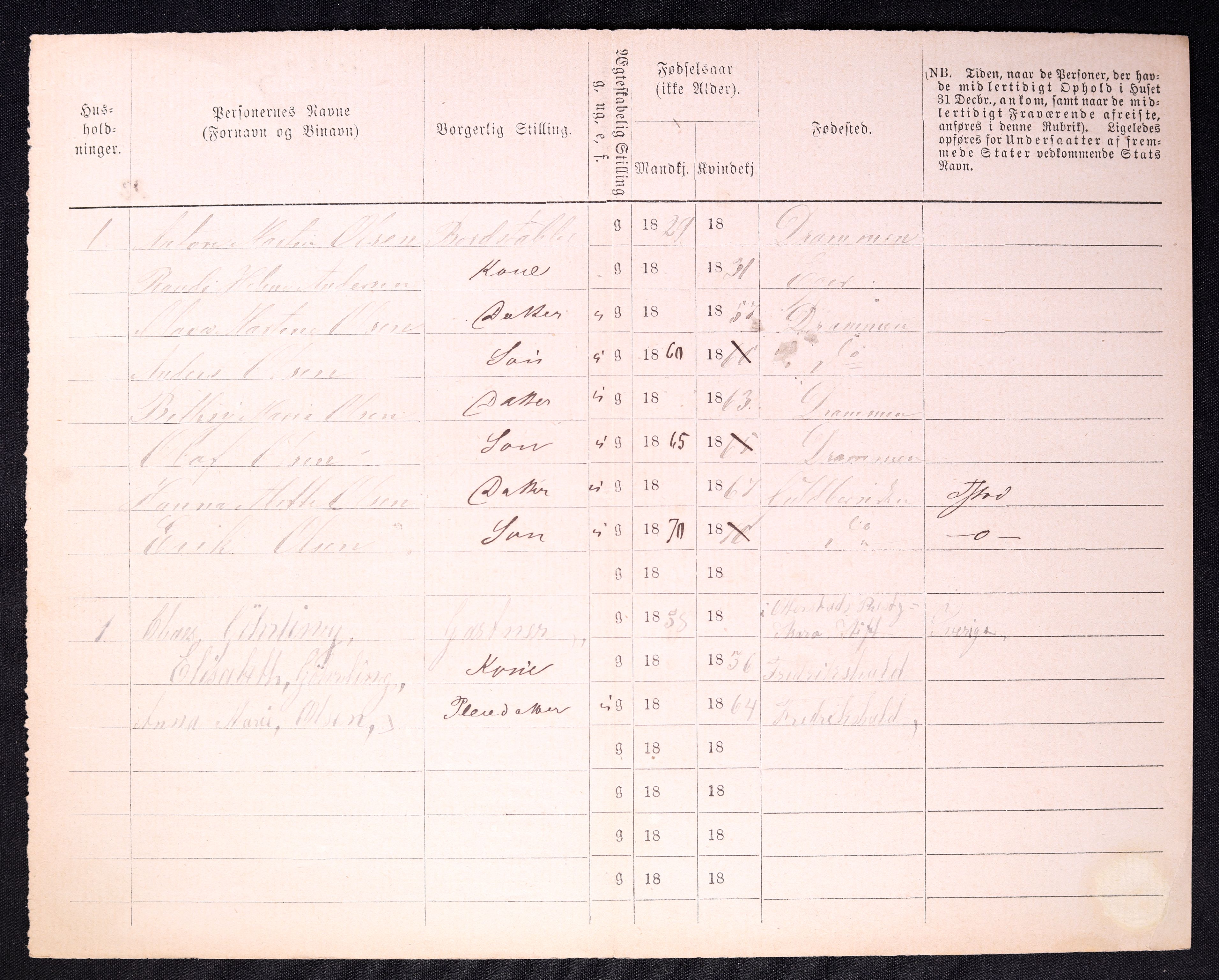 RA, 1870 census for 0103 Fredrikstad, 1870, p. 1368