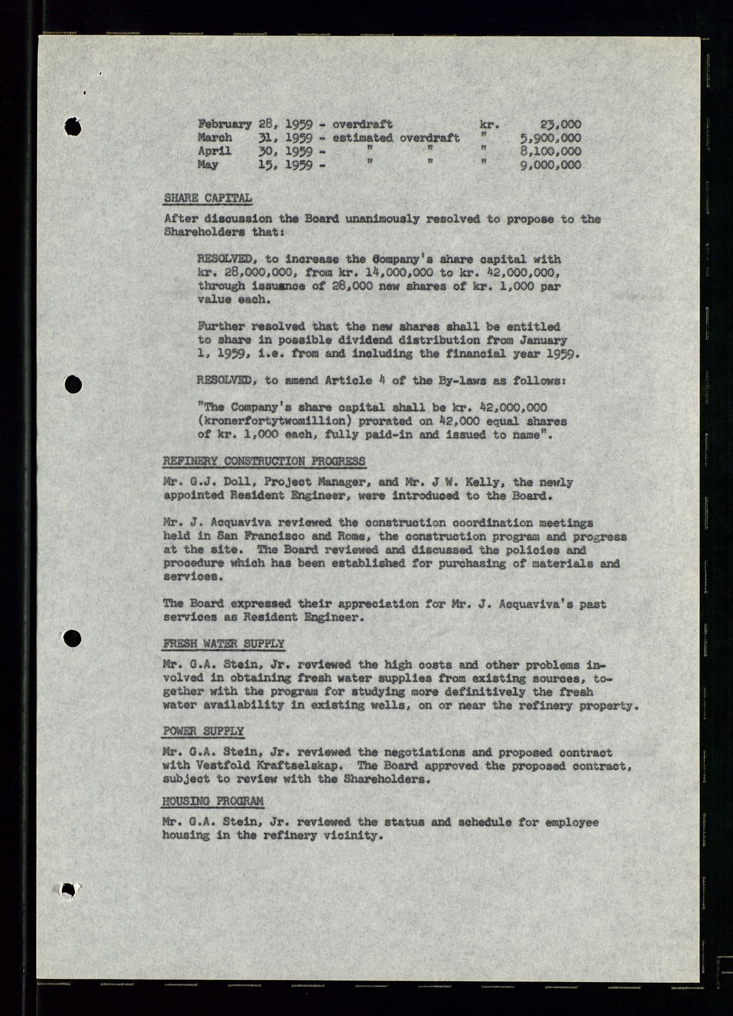 PA 1537 - A/S Essoraffineriet Norge, AV/SAST-A-101957/A/Aa/L0002/0001: Styremøter / Shareholder meetings, Board meeting minutes, 1957-1961, p. 119