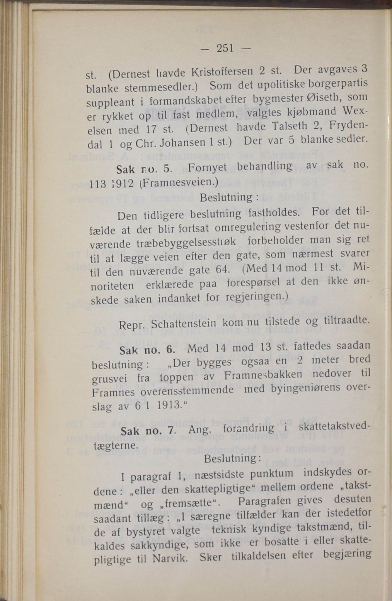 Narvik kommune. Formannskap , AIN/K-18050.150/A/Ab/L0003: Møtebok, 1913