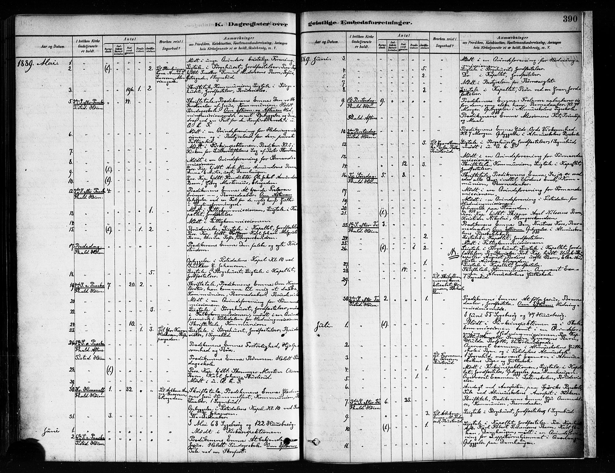 Halden prestekontor Kirkebøker, AV/SAO-A-10909/F/Fa/L0012: Parish register (official) no. I 12, 1878-1889, p. 390