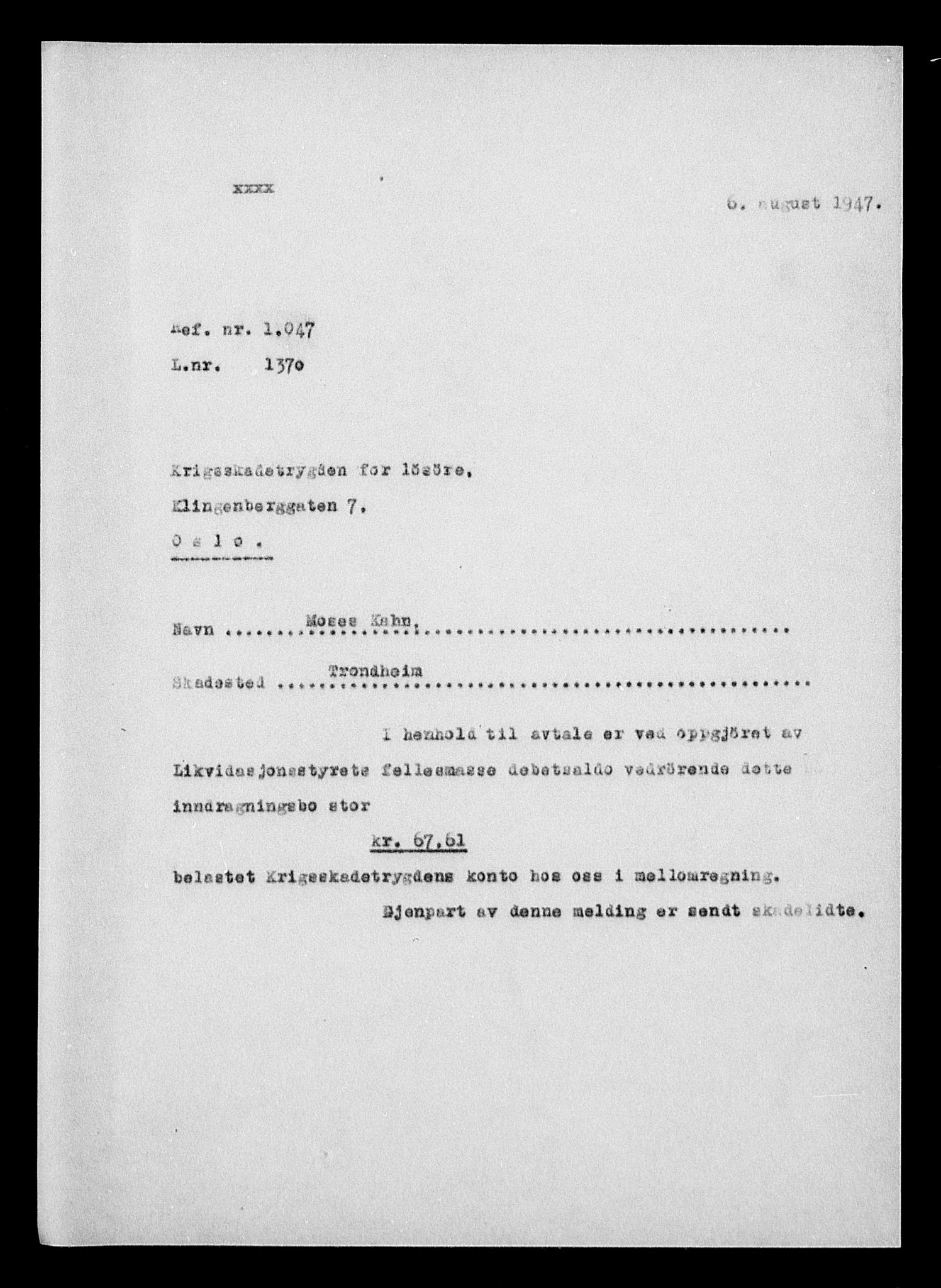 Justisdepartementet, Tilbakeføringskontoret for inndratte formuer, AV/RA-S-1564/H/Hc/Hca/L0900: --, 1945-1947, p. 10