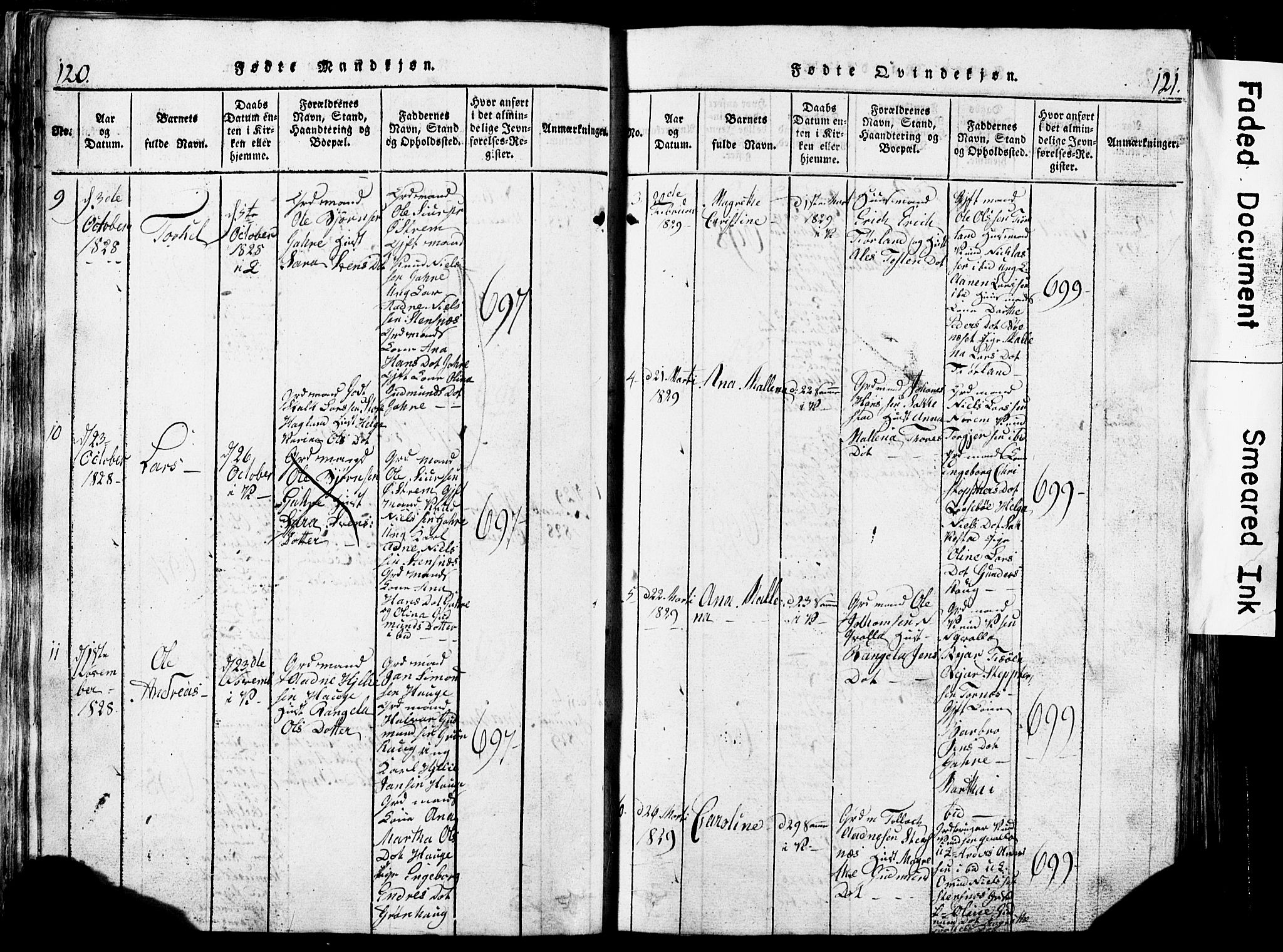 Torvastad sokneprestkontor, AV/SAST-A -101857/H/Ha/Hab/L0002: Parish register (copy) no. B 2, 1817-1834, p. 120-121