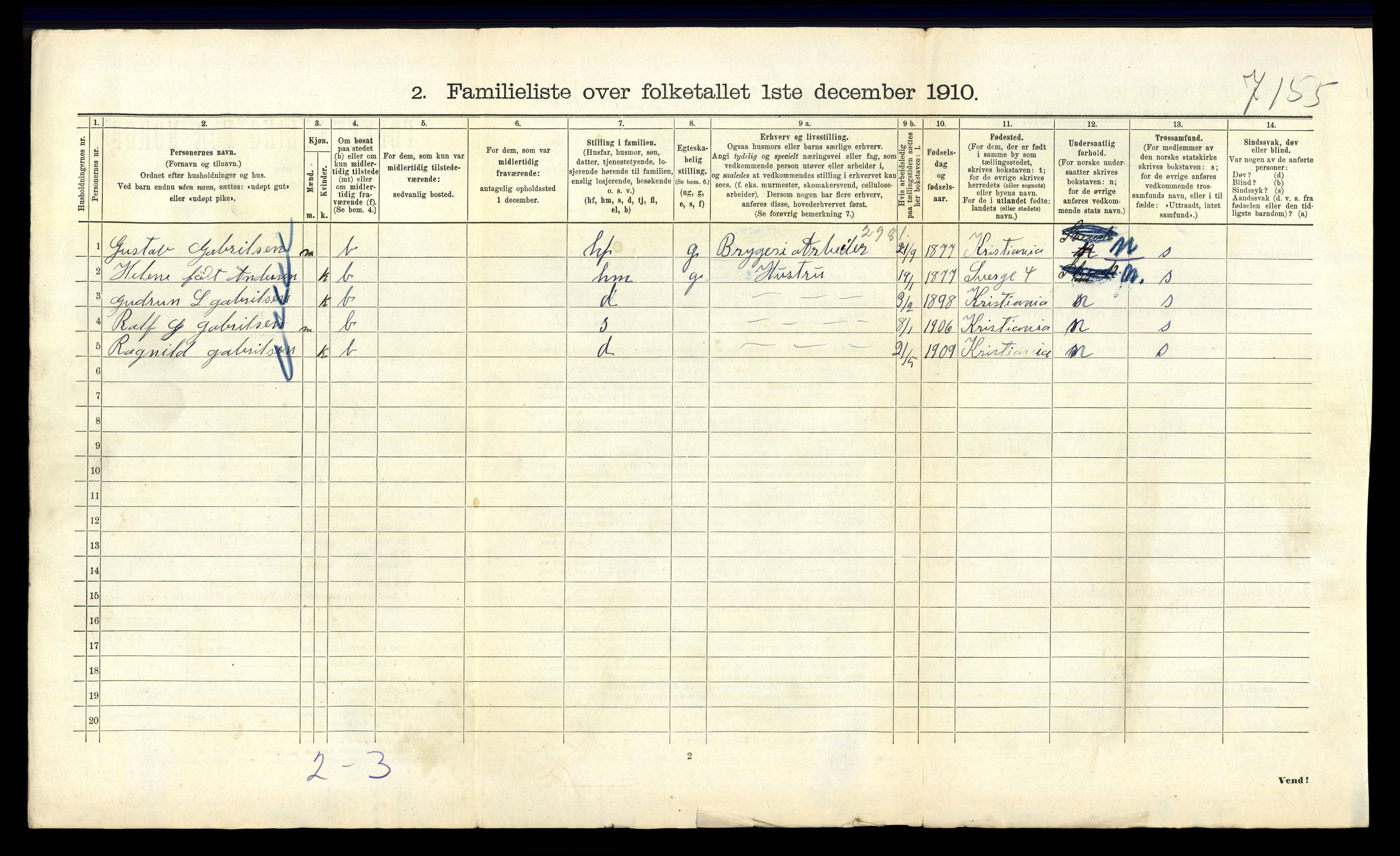 RA, 1910 census for Kristiania, 1910, p. 53368