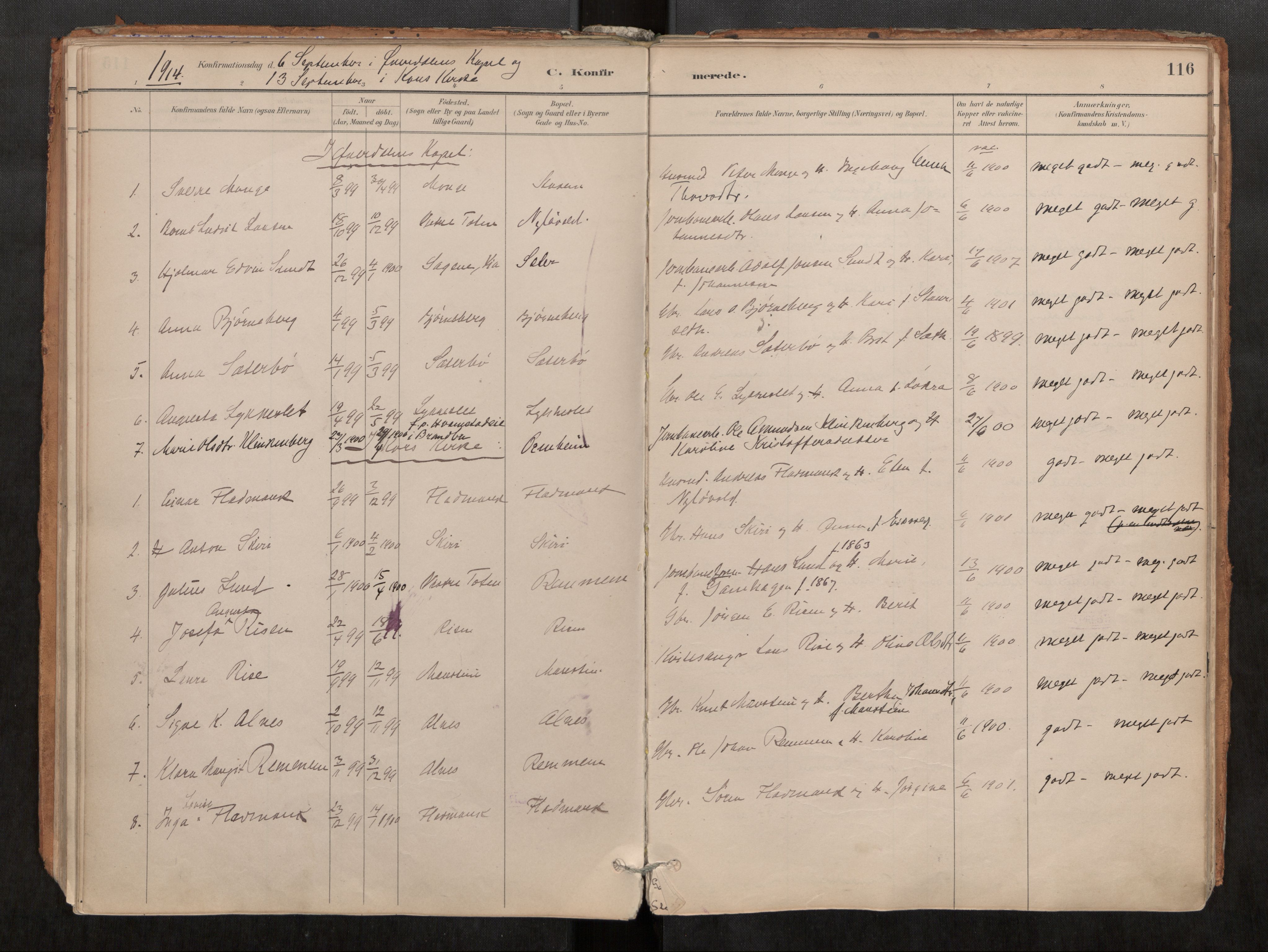 Ministerialprotokoller, klokkerbøker og fødselsregistre - Møre og Romsdal, SAT/A-1454/546/L0599: Parish register (official) no. 546A03, 1882-1920, p. 116