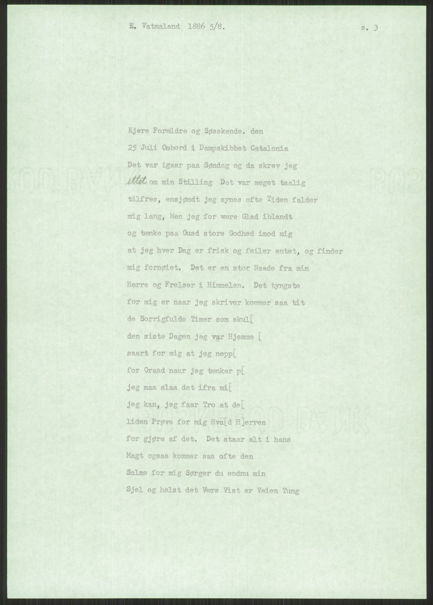 Samlinger til kildeutgivelse, Amerikabrevene, AV/RA-EA-4057/F/L0030: Innlån fra Rogaland: Vatnaland - Øverland, 1838-1914, p. 53