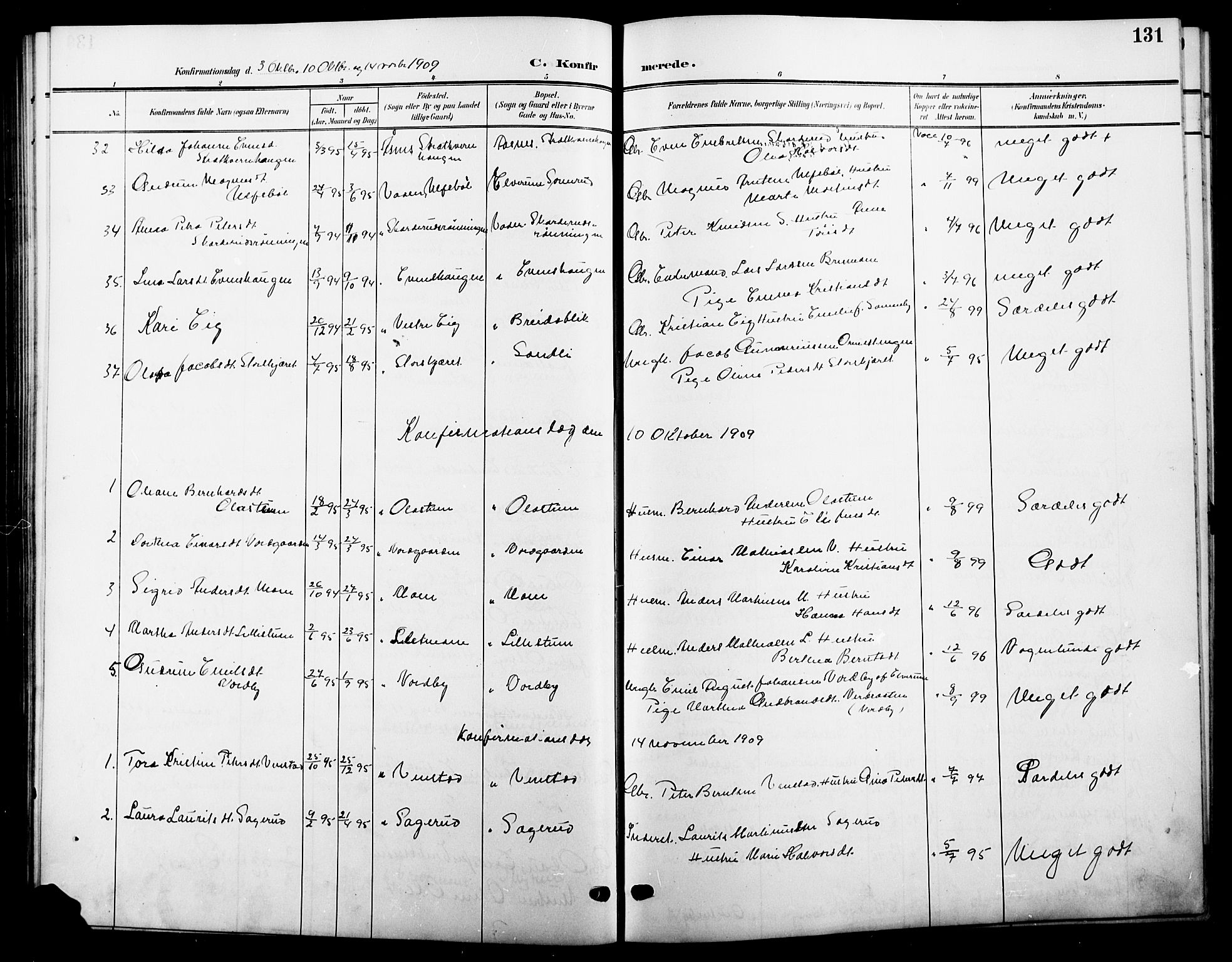 Våler prestekontor, Hedmark, SAH/PREST-040/H/Ha/Hab/L0002: Parish register (copy) no. 2, 1905-1915, p. 131