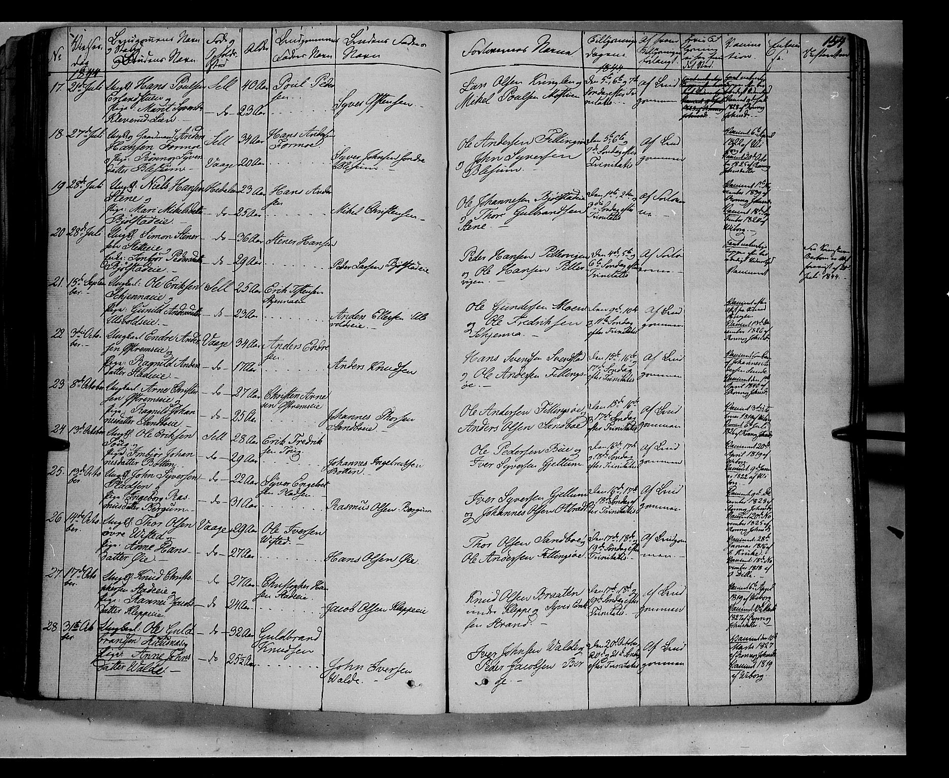 Vågå prestekontor, AV/SAH-PREST-076/H/Ha/Haa/L0005: Parish register (official) no. 5 /1, 1842-1856, p. 154