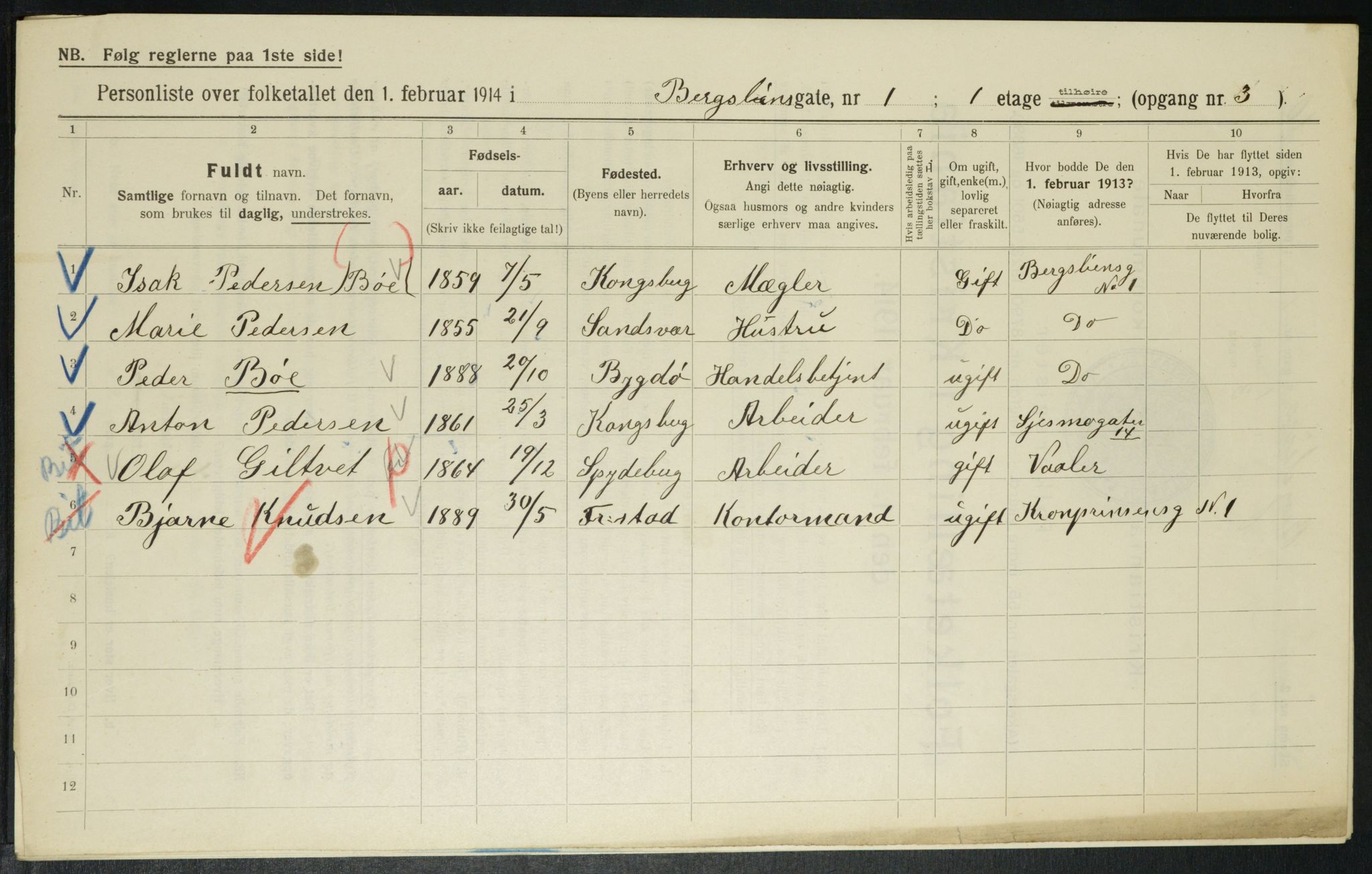 OBA, Municipal Census 1914 for Kristiania, 1914, p. 4036