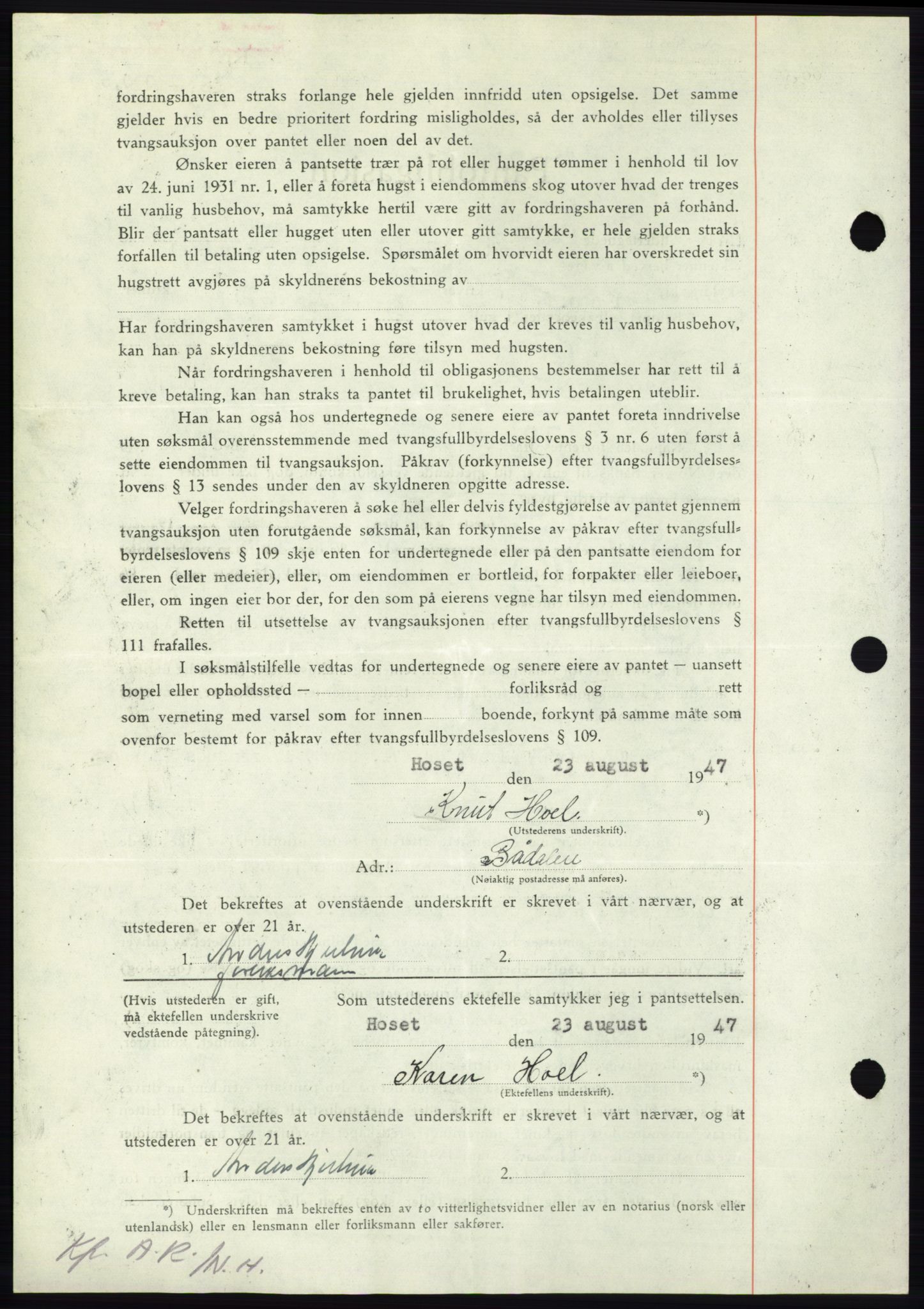 Nordmøre sorenskriveri, AV/SAT-A-4132/1/2/2Ca: Mortgage book no. B97, 1947-1948, Diary no: : 2361/1947