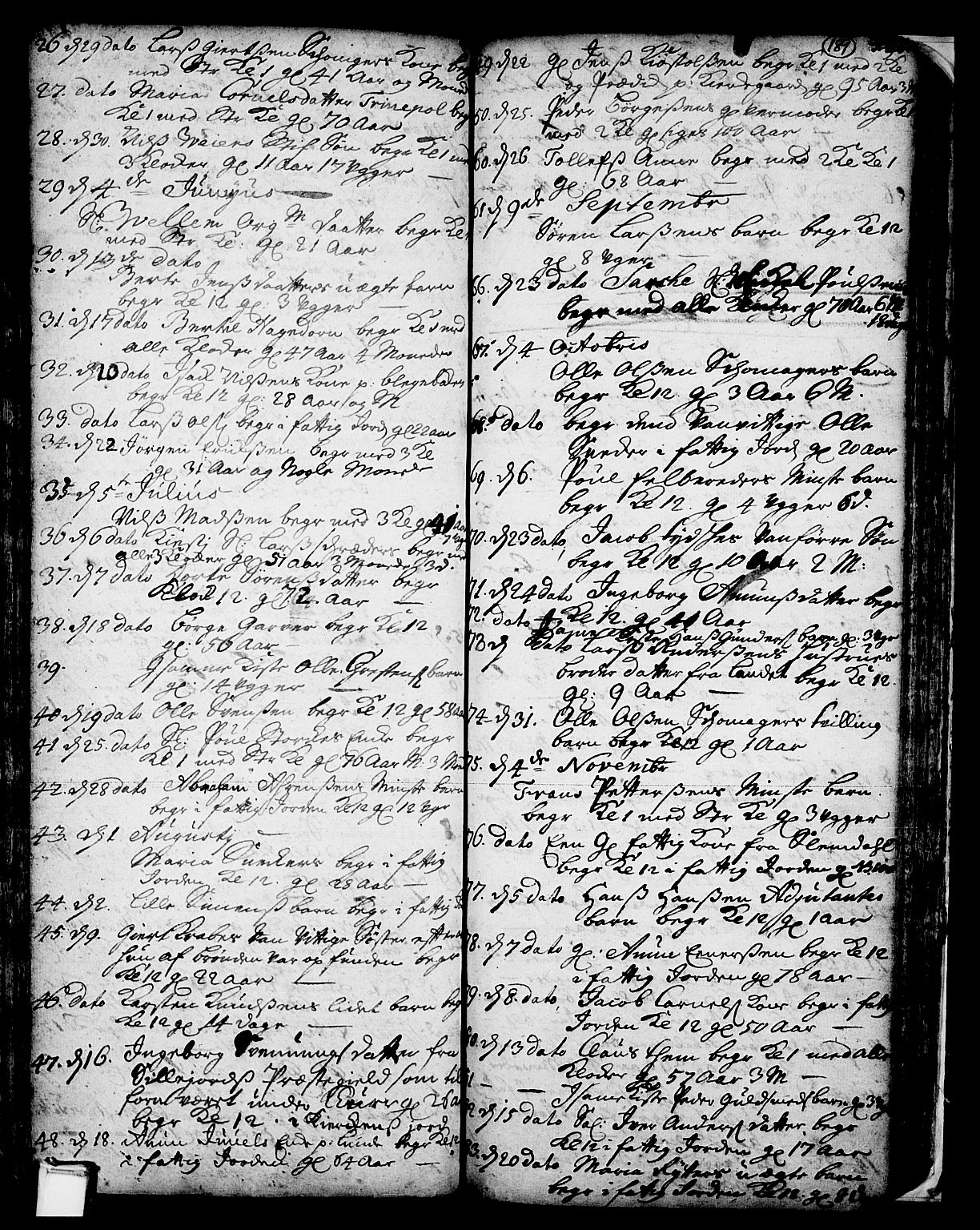 Skien kirkebøker, SAKO/A-302/F/Fa/L0002: Parish register (official) no. 2, 1716-1757, p. 189