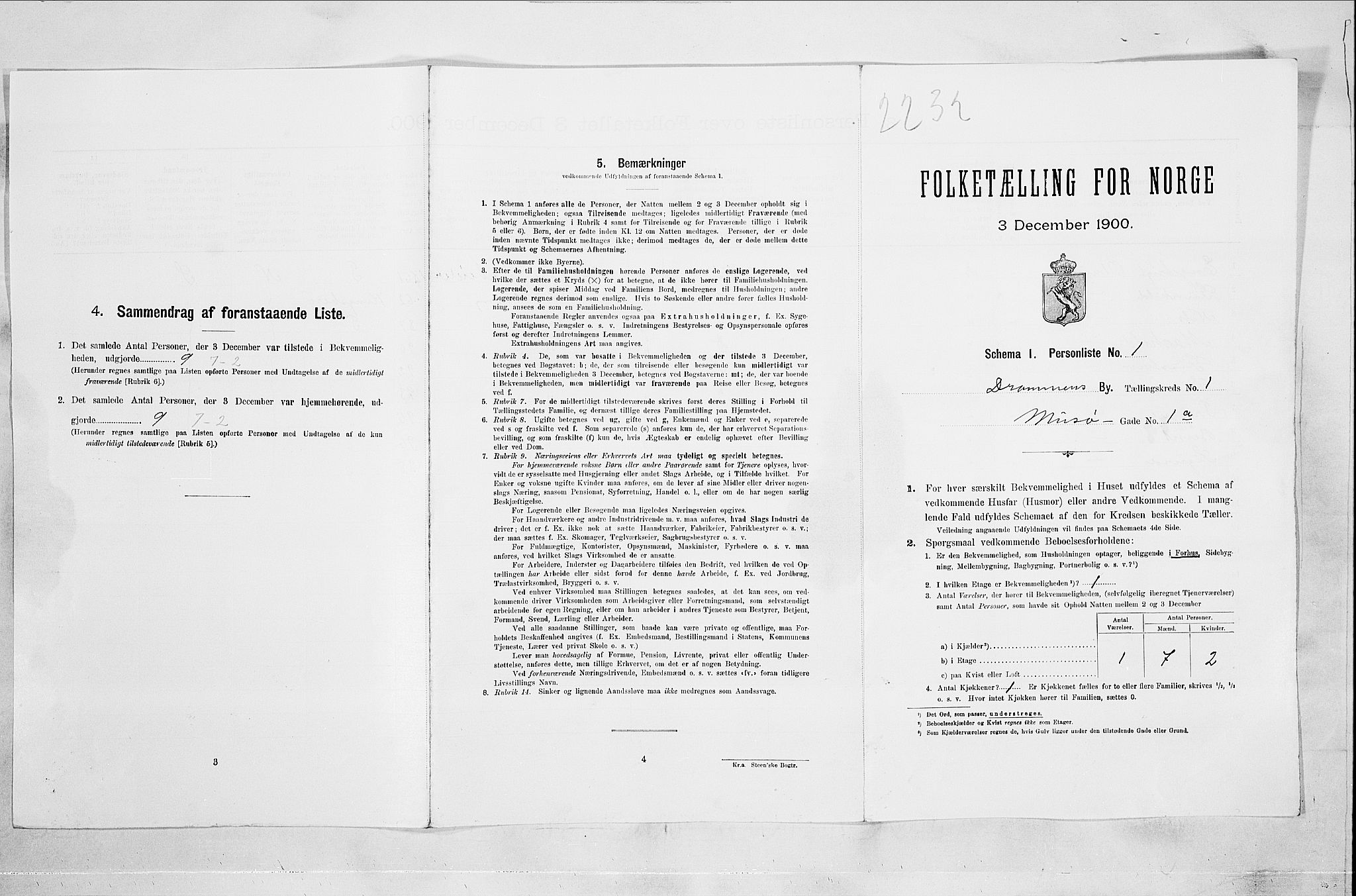 RA, 1900 census for Drammen, 1900, p. 584