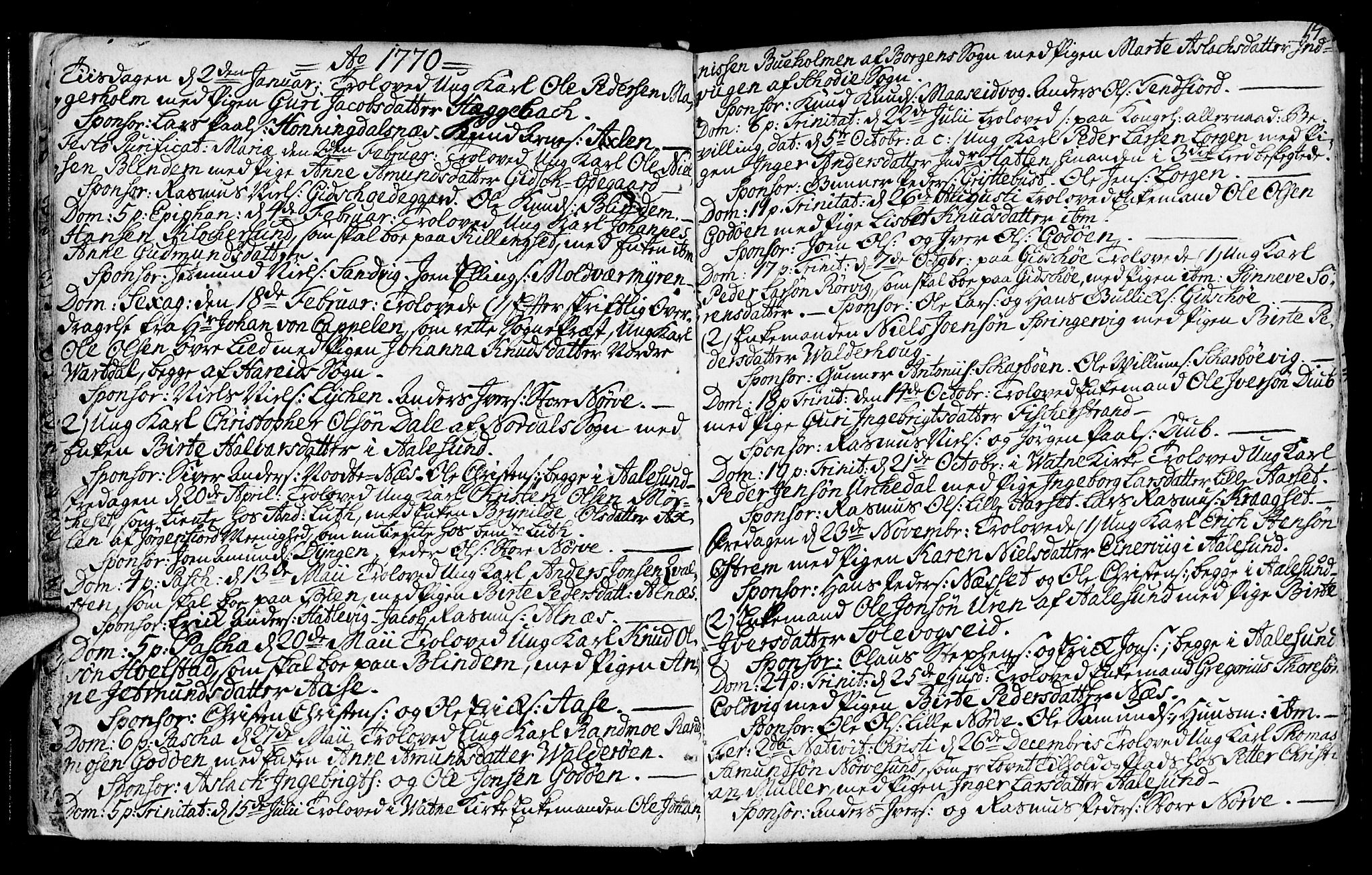 Ministerialprotokoller, klokkerbøker og fødselsregistre - Møre og Romsdal, AV/SAT-A-1454/528/L0392: Parish register (official) no. 528A03, 1762-1800, p. 14
