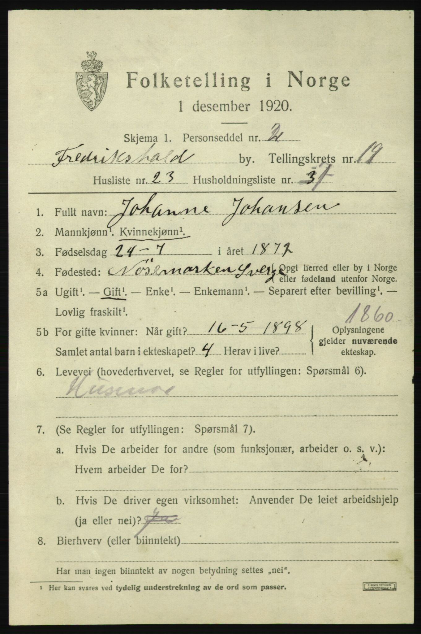 SAO, 1920 census for Fredrikshald, 1920, p. 28802
