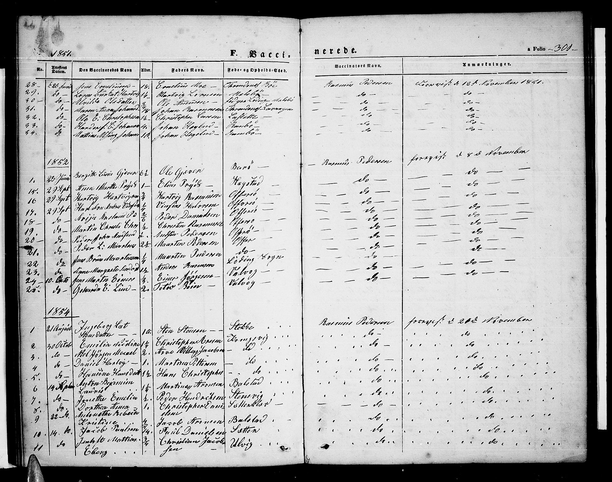 Ministerialprotokoller, klokkerbøker og fødselsregistre - Nordland, SAT/A-1459/865/L0929: Parish register (copy) no. 865C01, 1840-1866, p. 301