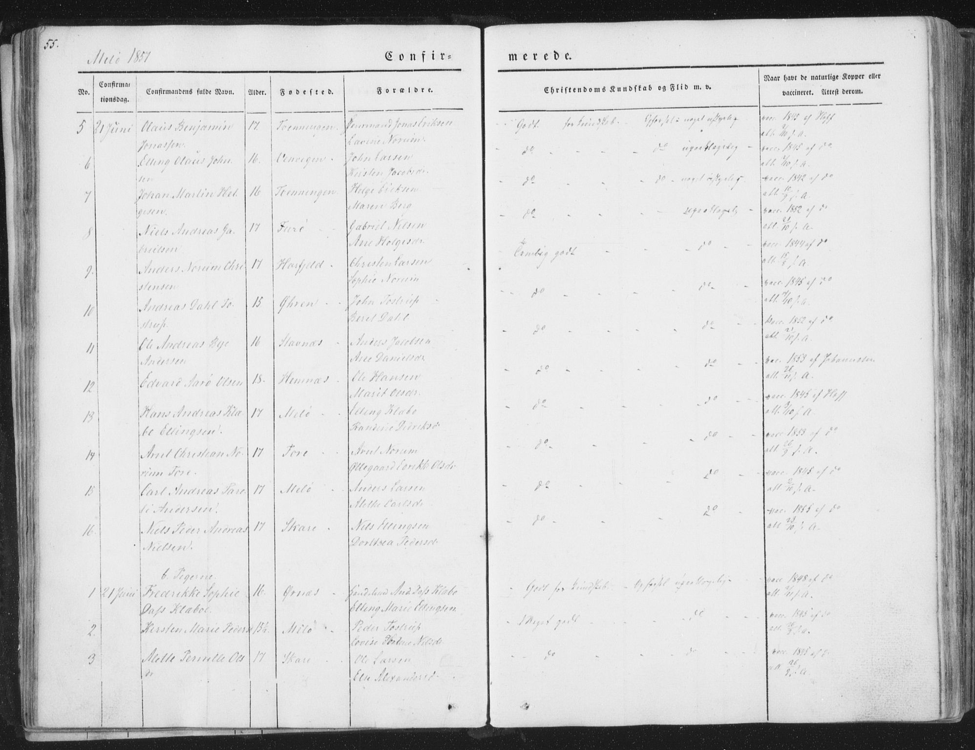Ministerialprotokoller, klokkerbøker og fødselsregistre - Nordland, SAT/A-1459/841/L0604: Parish register (official) no. 841A09 /2, 1845-1862, p. 55