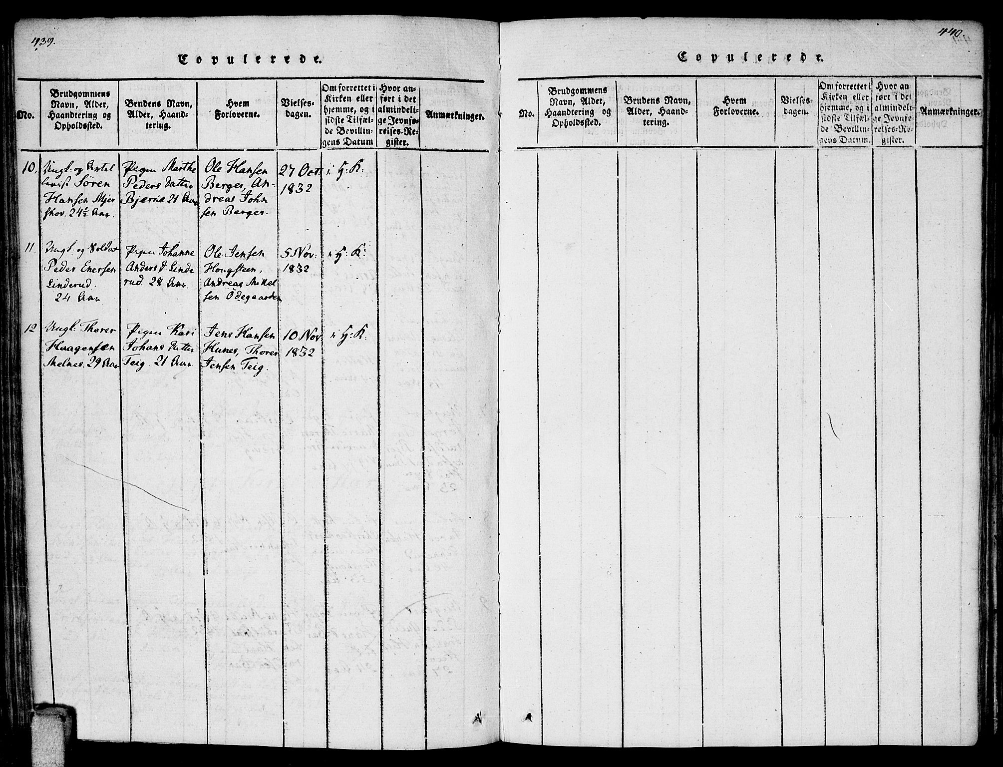 Enebakk prestekontor Kirkebøker, AV/SAO-A-10171c/F/Fa/L0006: Parish register (official) no. I 6, 1815-1832, p. 439-440