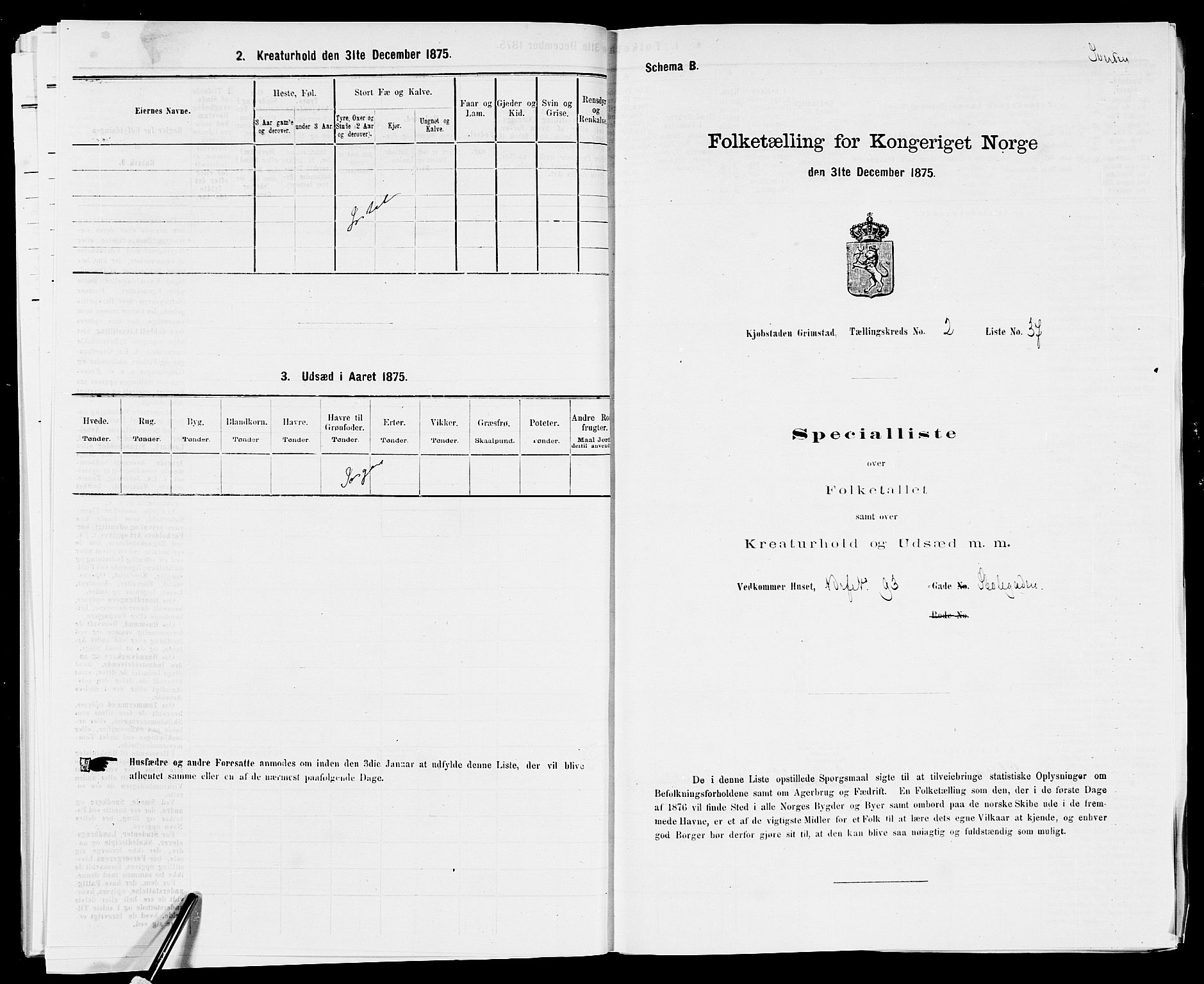 SAK, 1875 census for 0904B Fjære/Grimstad, 1875, p. 321