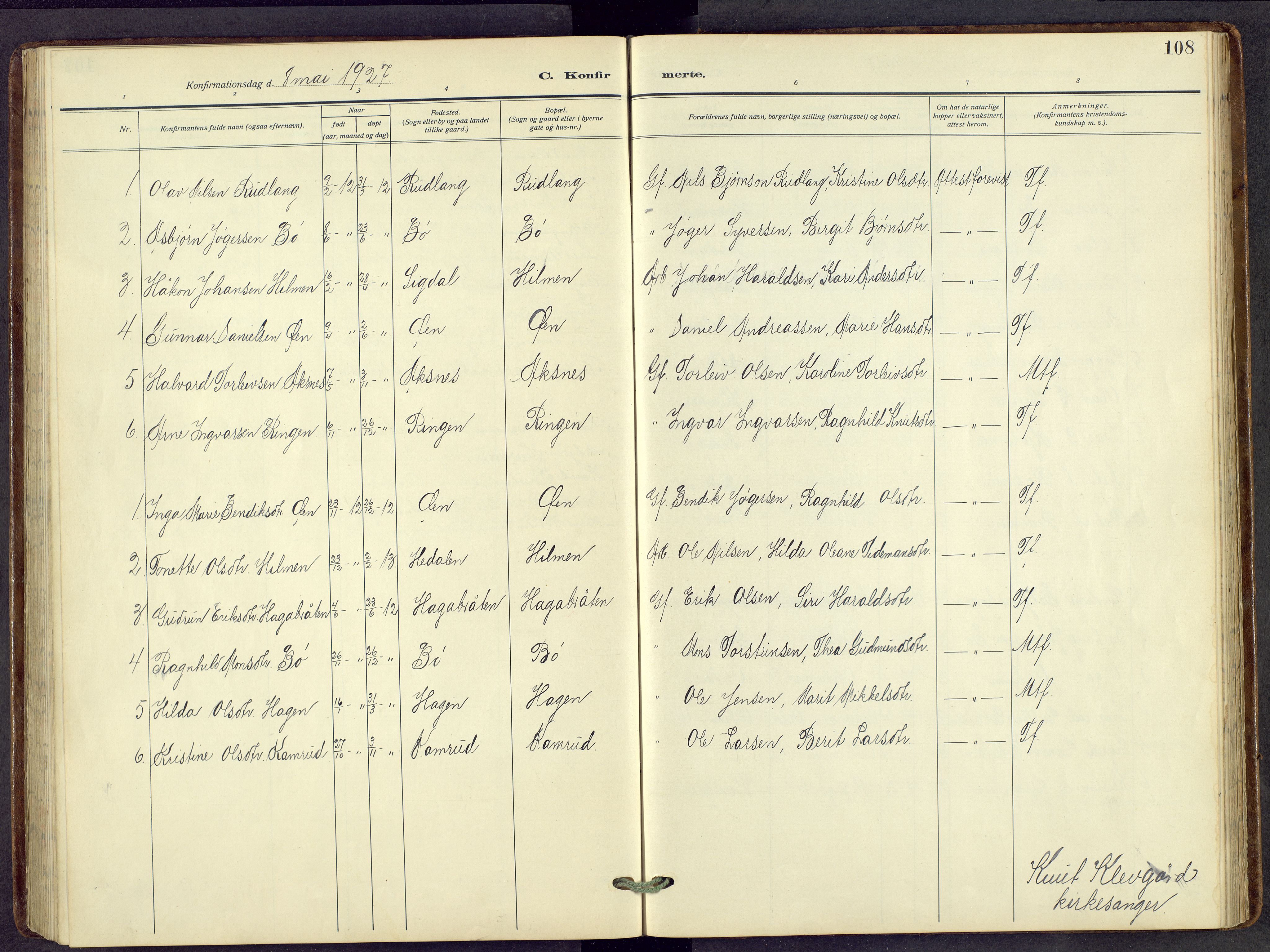 Nord-Aurdal prestekontor, SAH/PREST-132/H/Ha/Hab/L0014: Parish register (copy) no. 14, 1917-1953, p. 108
