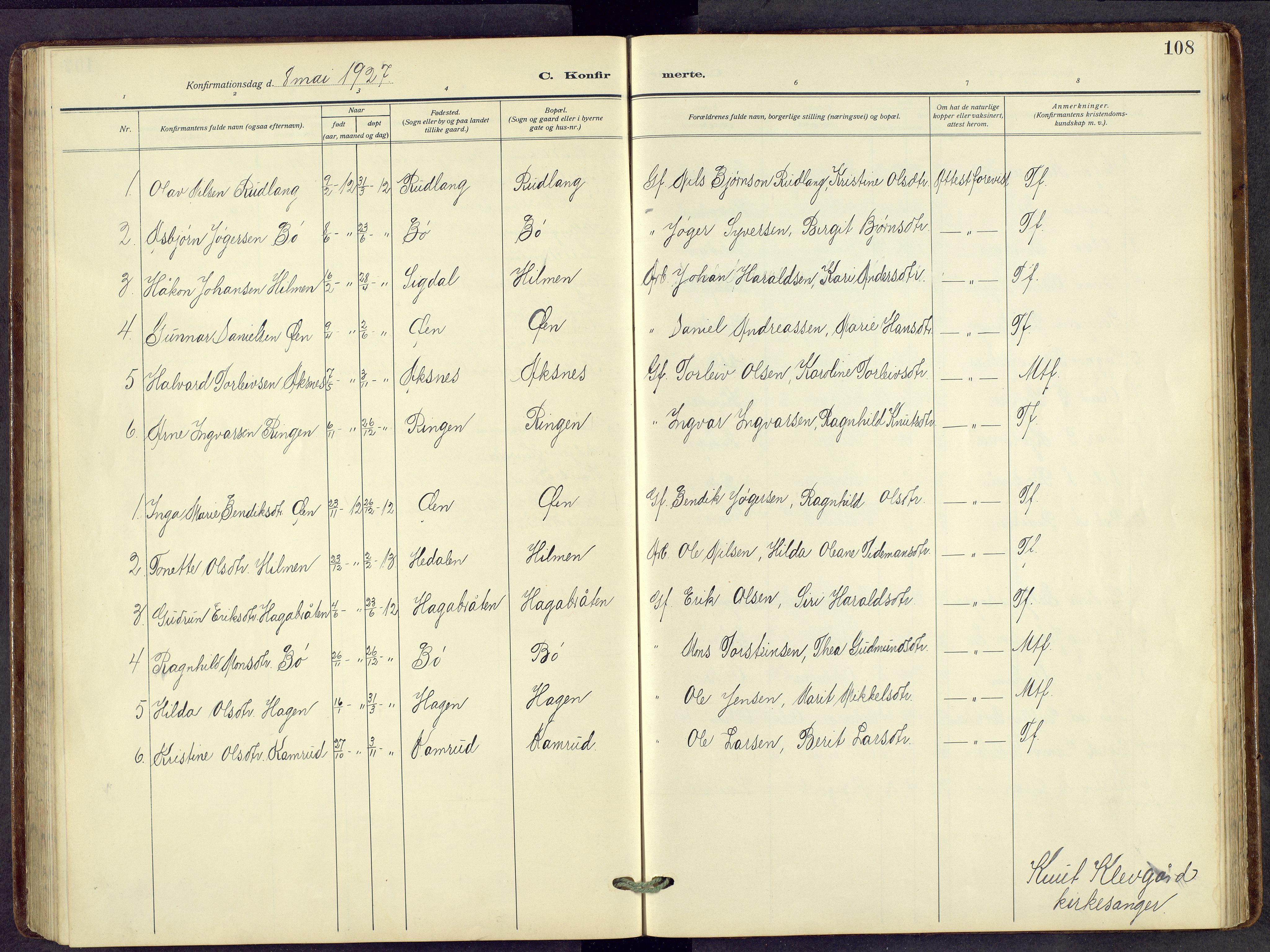 Nord-Aurdal prestekontor, AV/SAH-PREST-132/H/Ha/Hab/L0014: Parish register (copy) no. 14, 1917-1953, p. 108