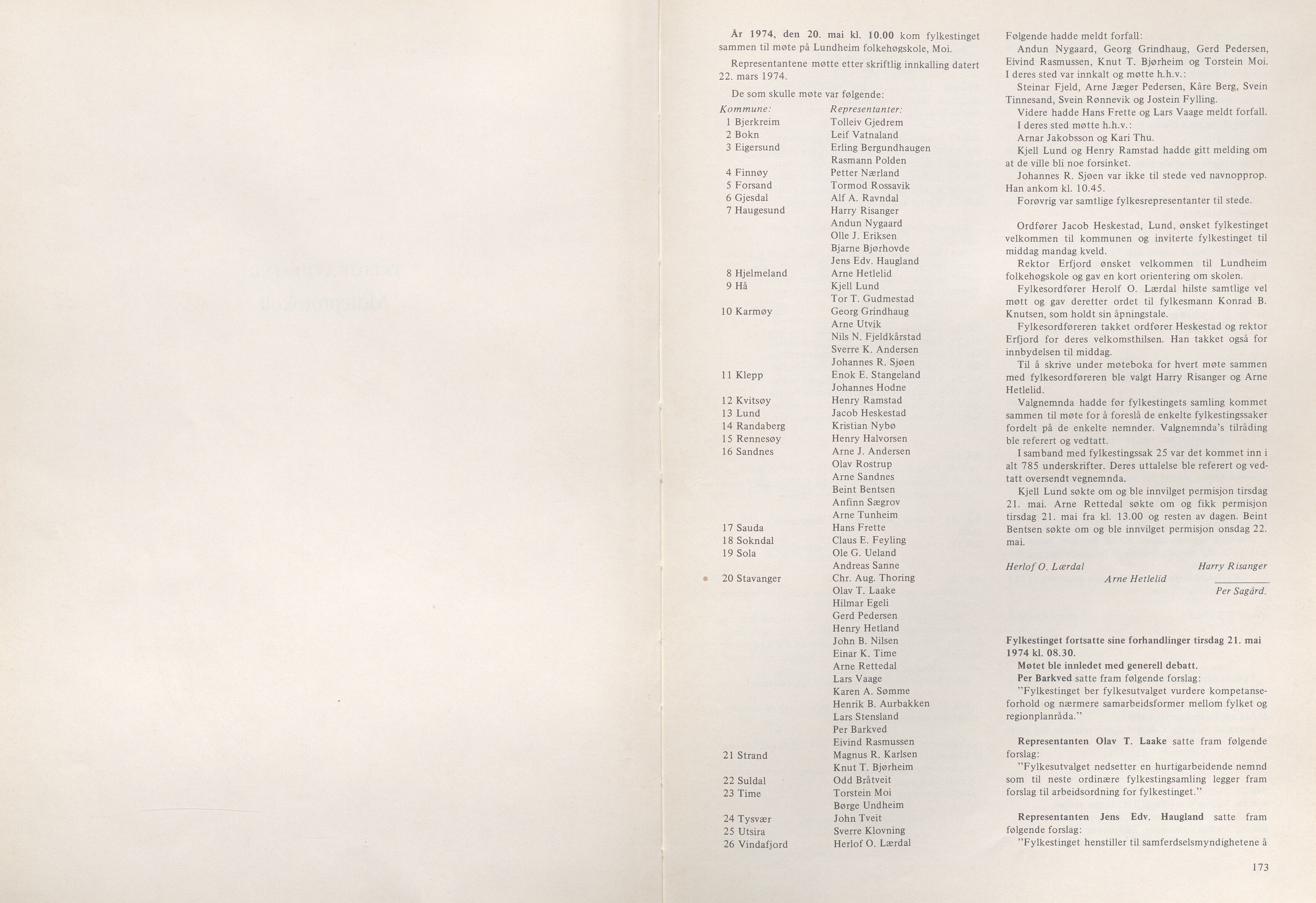Rogaland fylkeskommune - Fylkesrådmannen , IKAR/A-900/A/Aa/Aaa/L0094: Møtebok , 1974, p. 173
