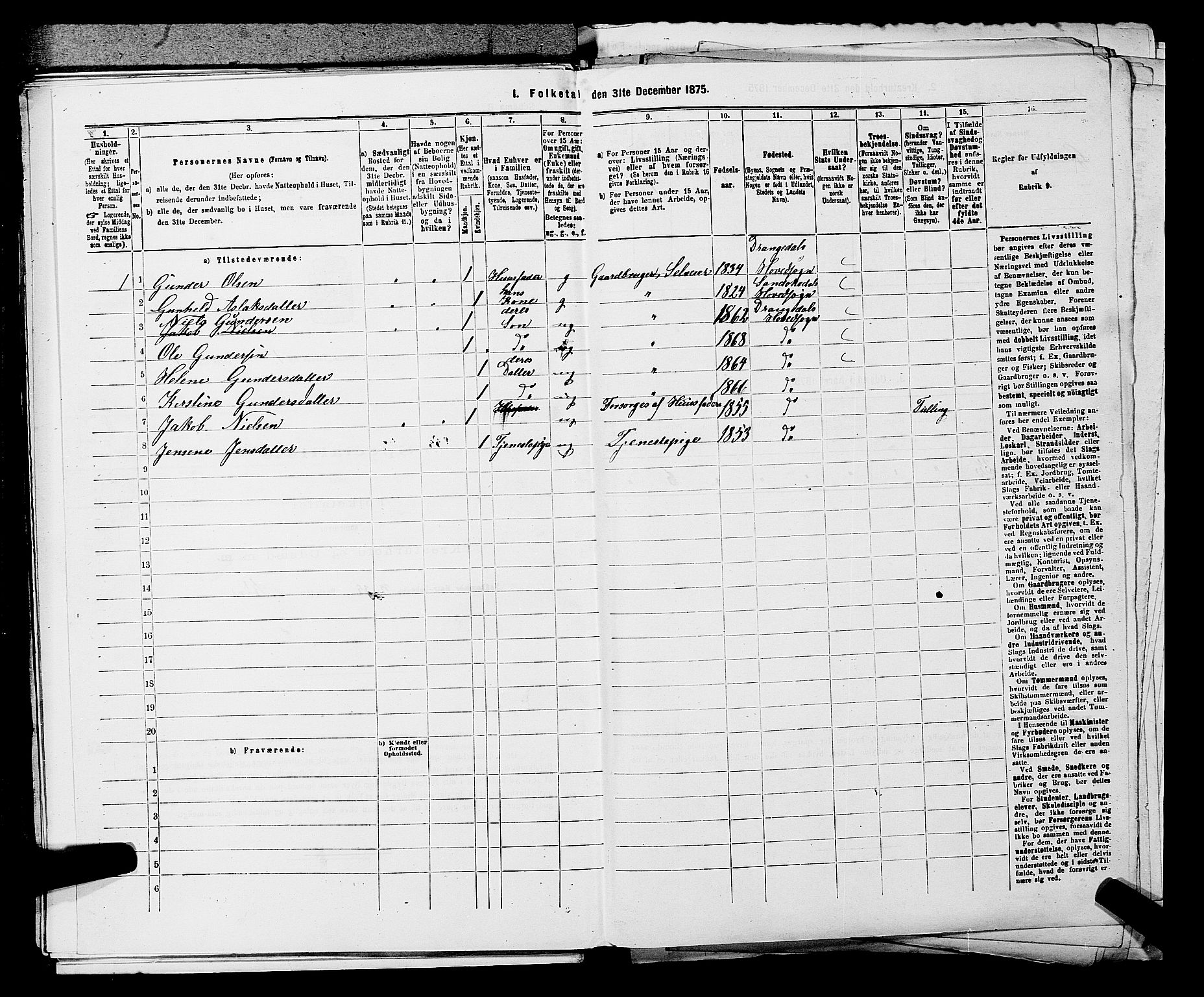 SAKO, 1875 census for 0817P Drangedal, 1875, p. 142