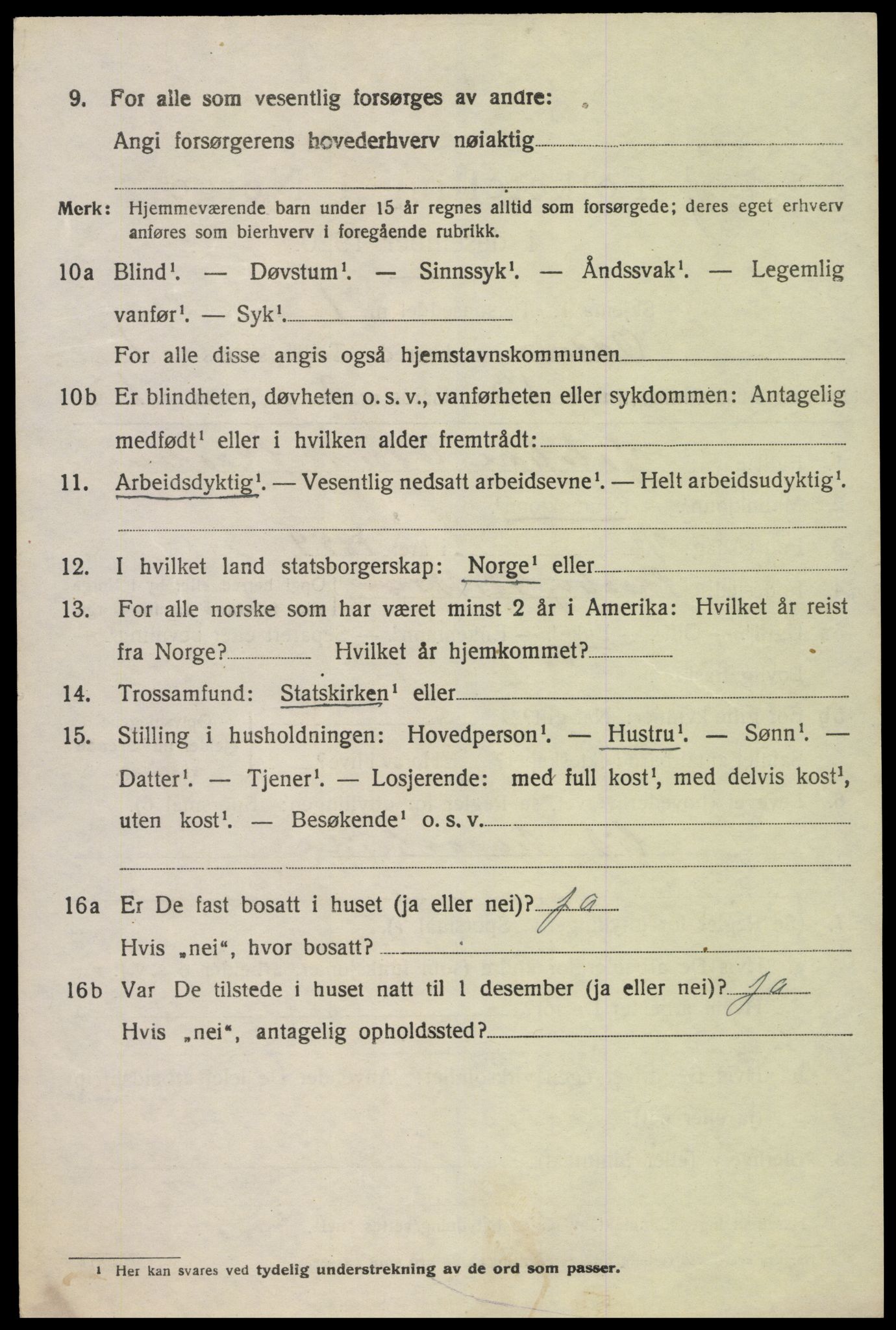 SAK, 1920 census for Oddernes, 1920, p. 2176