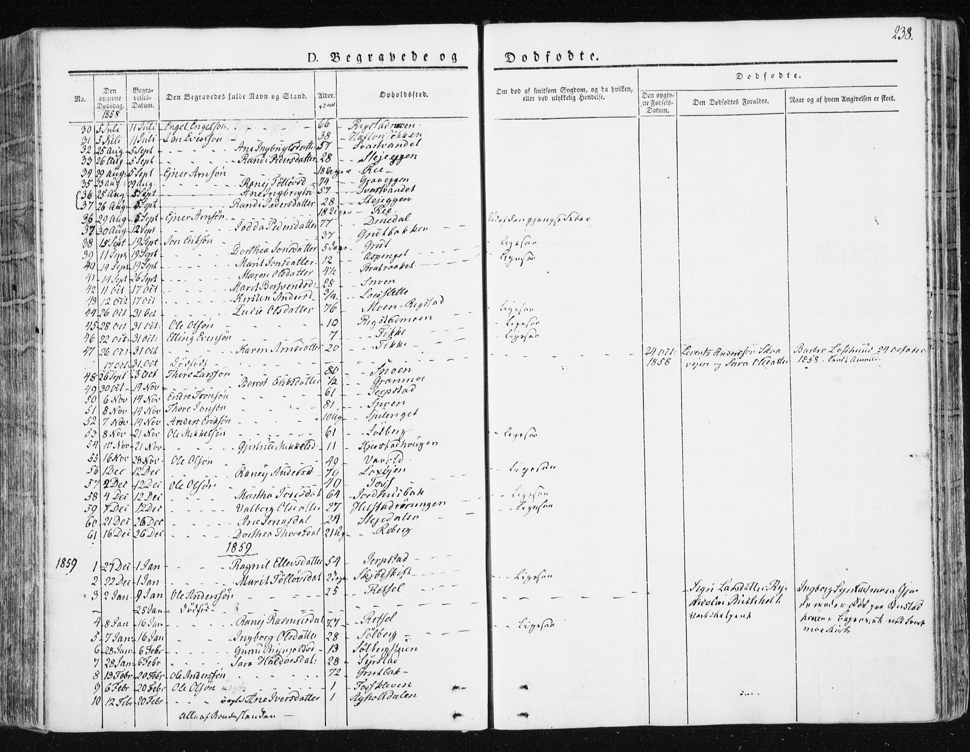 Ministerialprotokoller, klokkerbøker og fødselsregistre - Sør-Trøndelag, SAT/A-1456/672/L0855: Parish register (official) no. 672A07, 1829-1860, p. 238