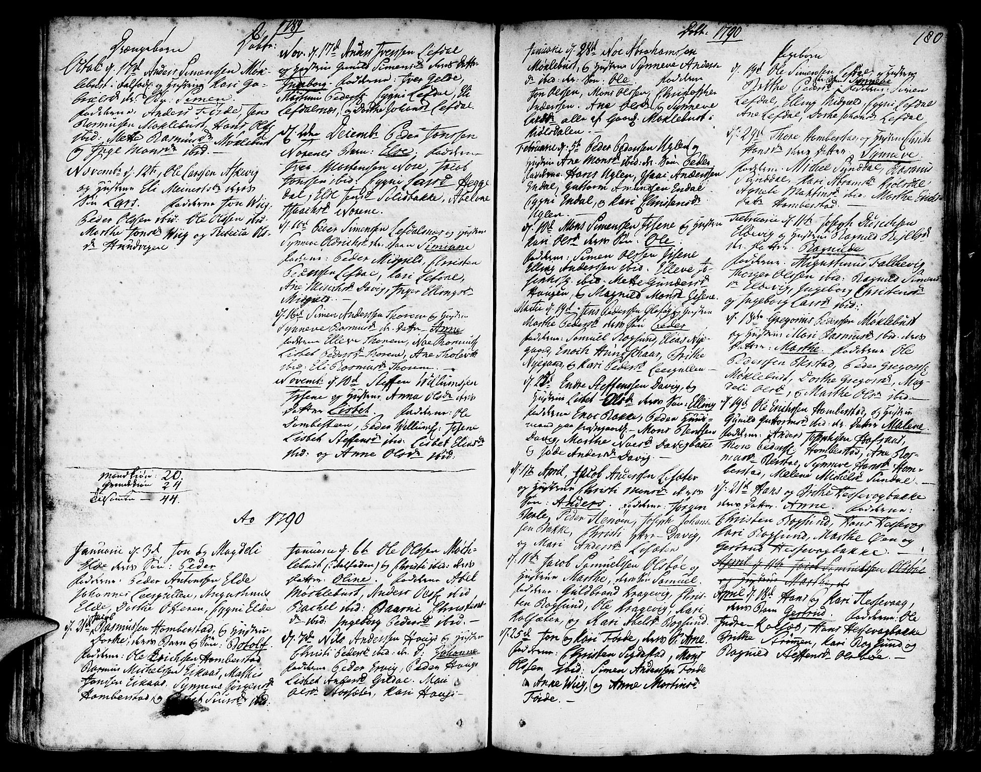 Davik sokneprestembete, SAB/A-79701/H/Haa/Haaa/L0002: Parish register (official) no. A 2, 1742-1816, p. 180