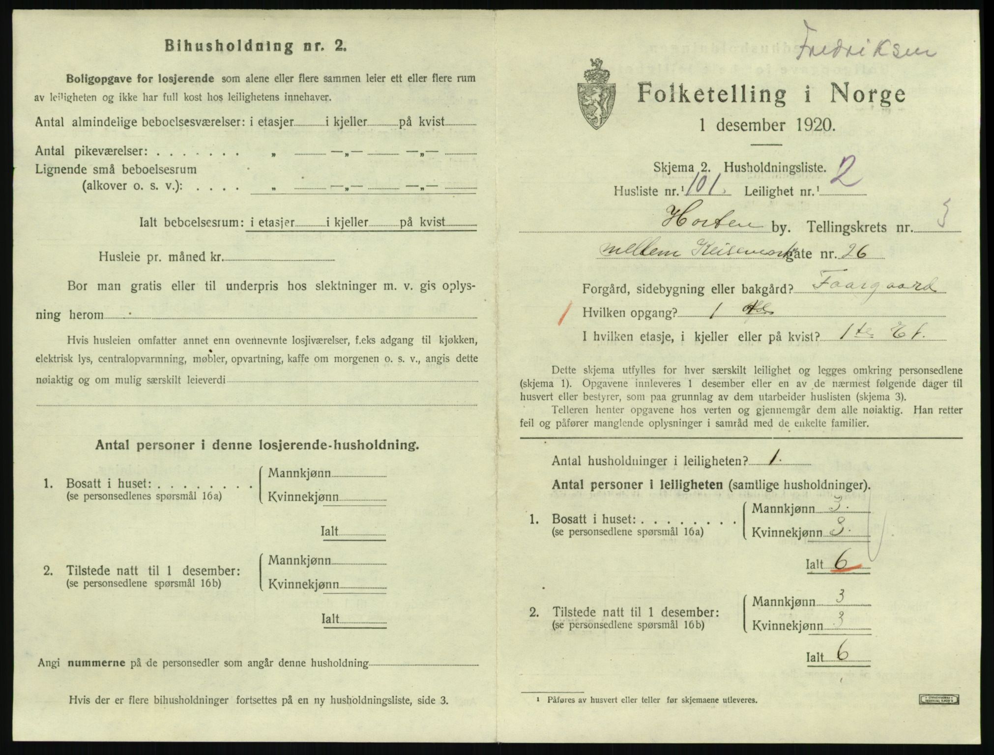 SAKO, 1920 census for Horten, 1920, p. 4469