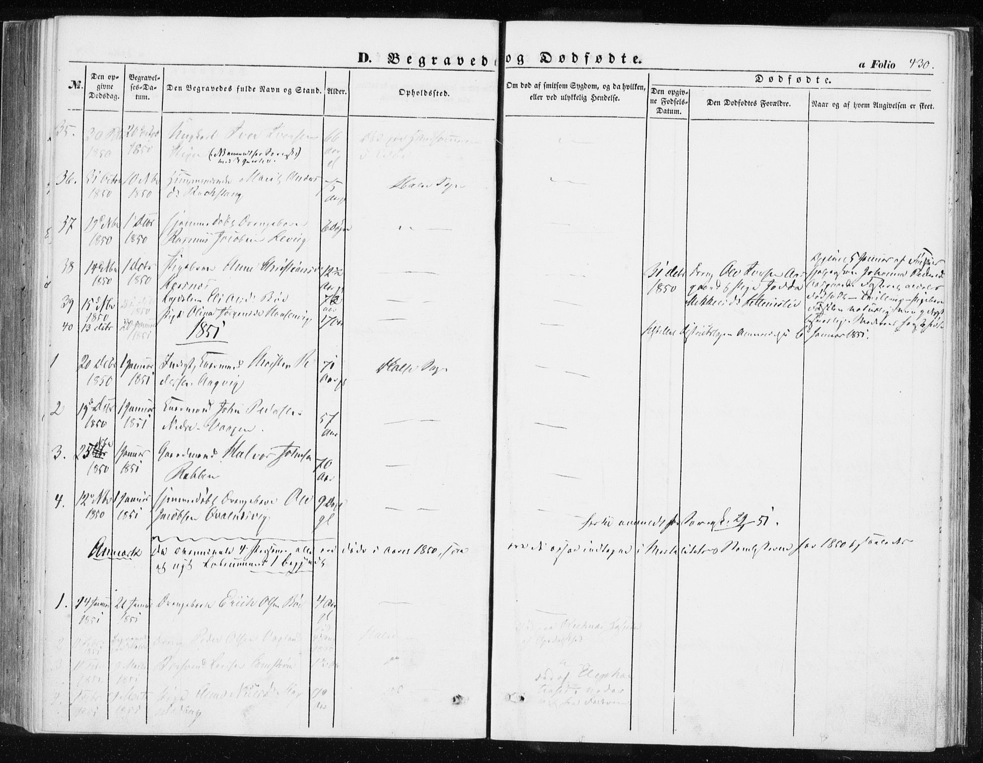 Ministerialprotokoller, klokkerbøker og fødselsregistre - Møre og Romsdal, SAT/A-1454/576/L0883: Parish register (official) no. 576A01, 1849-1865, p. 430