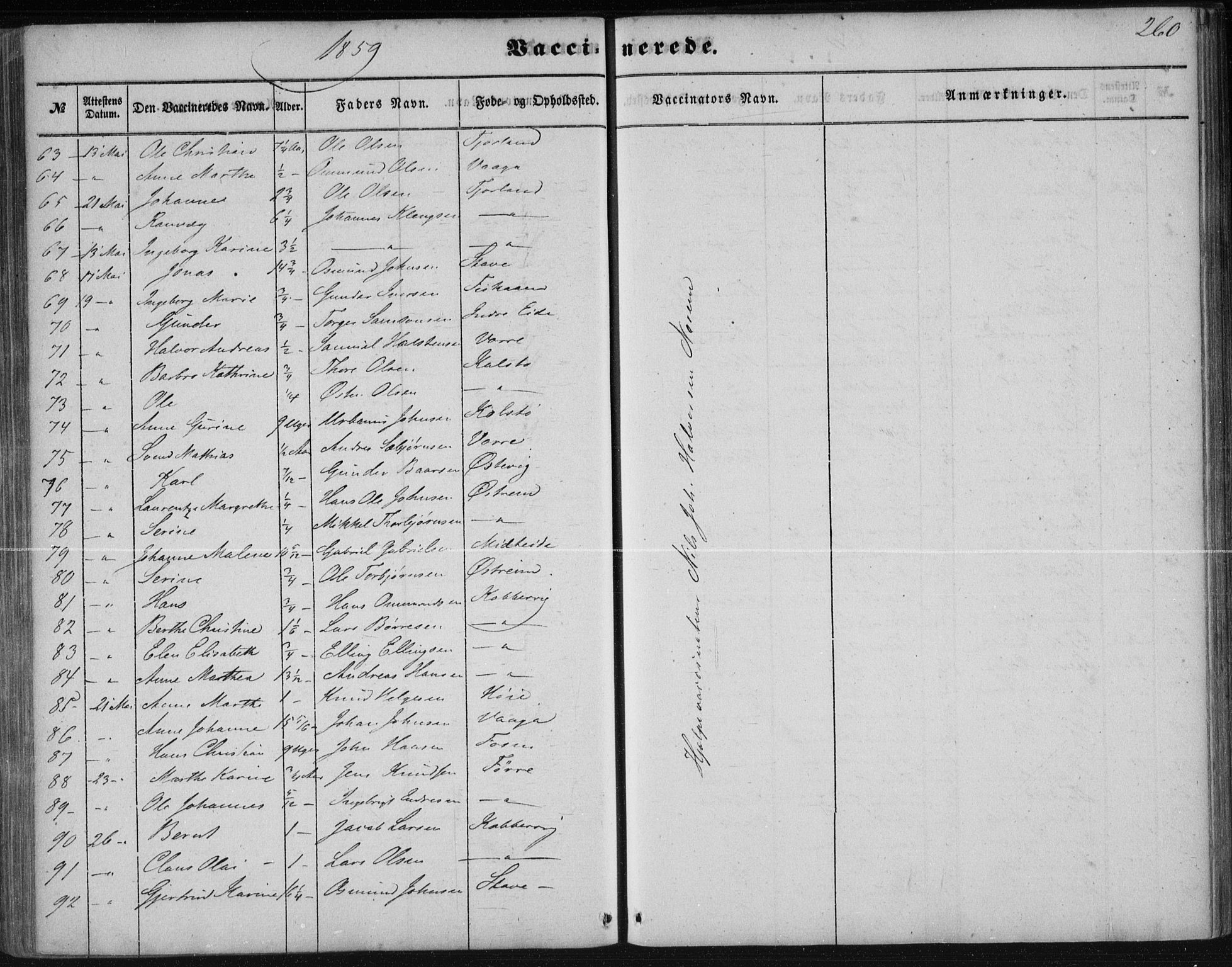 Avaldsnes sokneprestkontor, AV/SAST-A -101851/H/Ha/Haa/L0009: Parish register (official) no. A 9, 1853-1865, p. 260