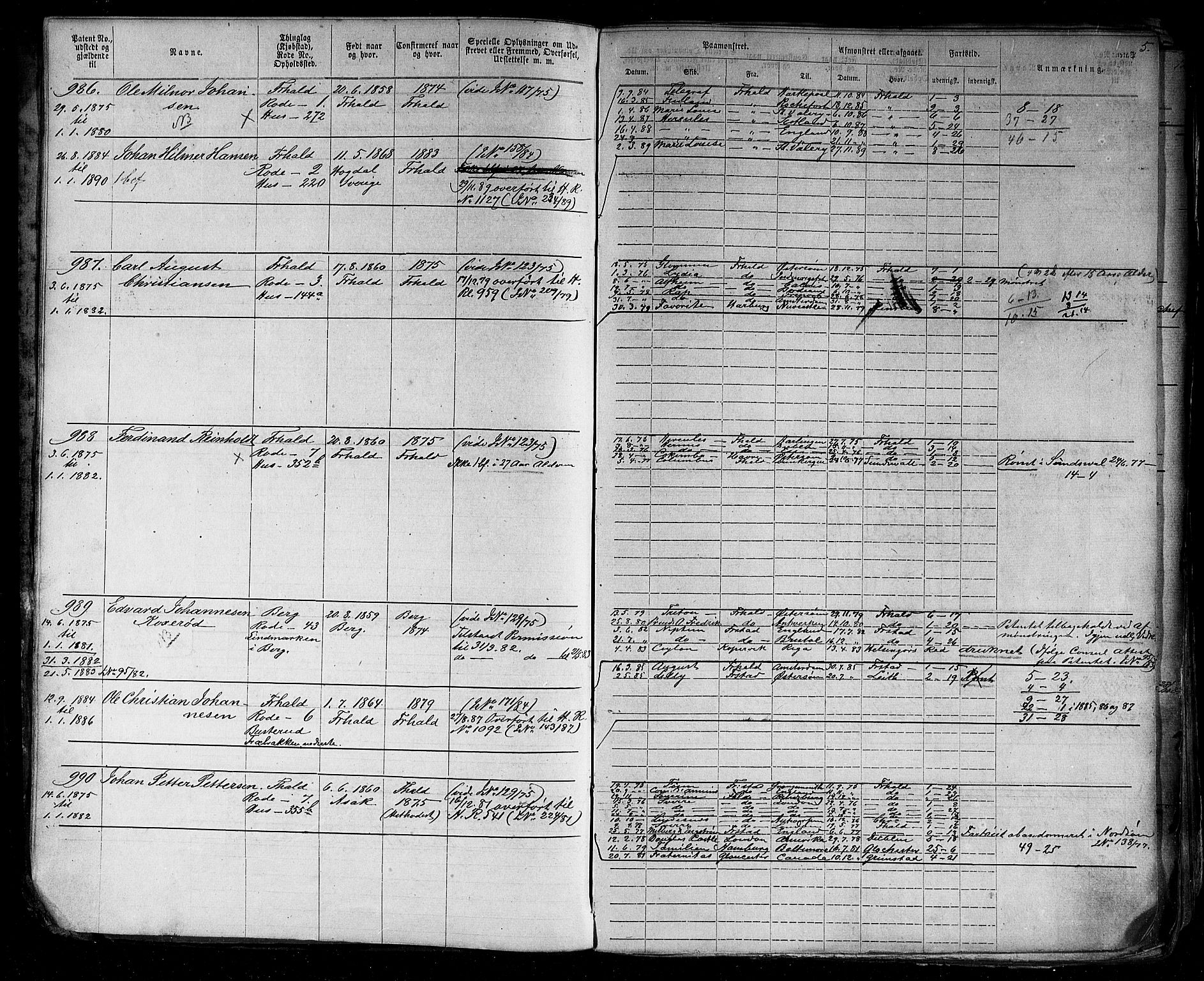 Halden mønstringskontor, AV/SAO-A-10569a/F/Fc/Fca/L0003: Annotasjonsrulle, 1875-1910, p. 7