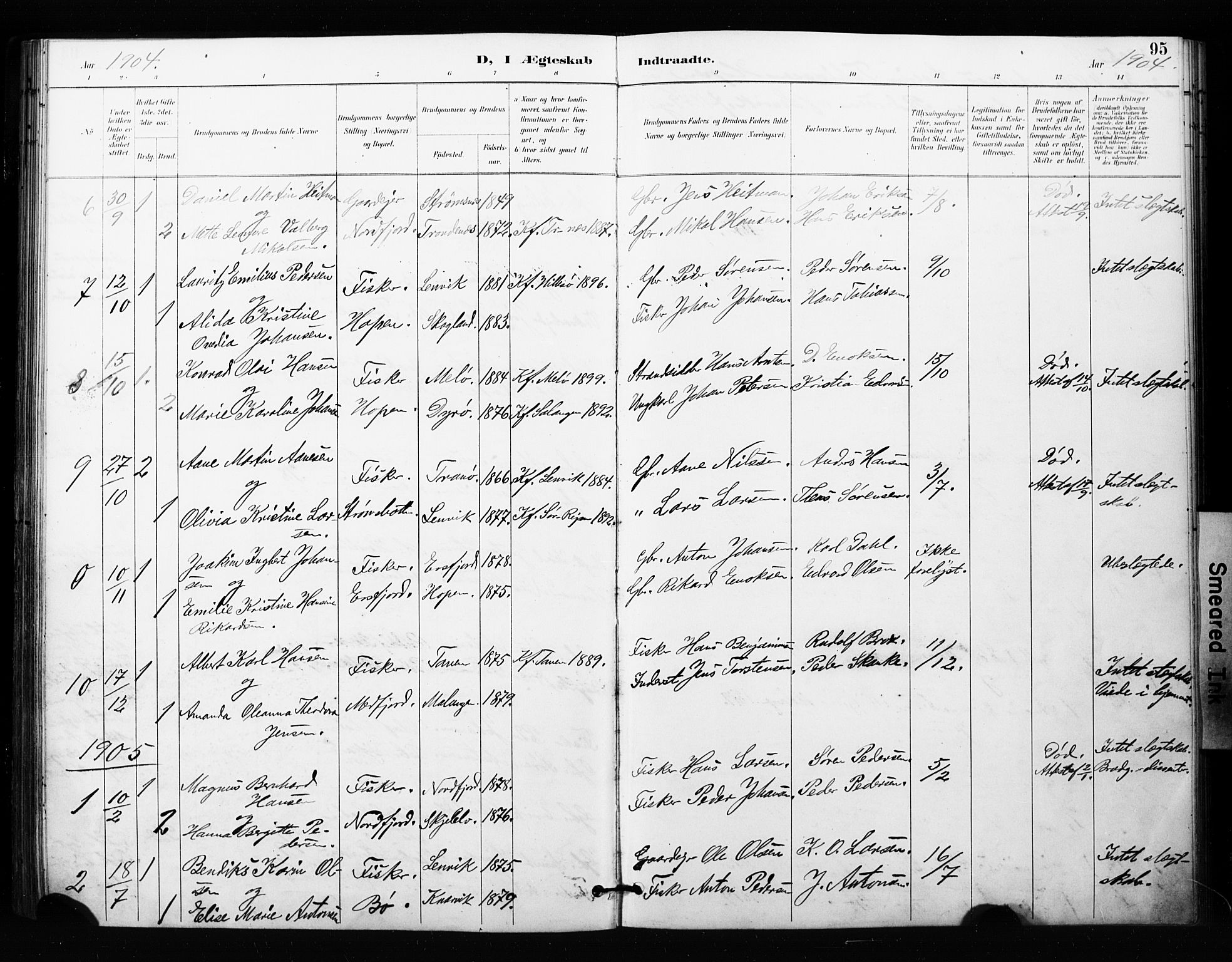 Berg sokneprestkontor, SATØ/S-1318/G/Ga/Gaa/L0005kirke: Parish register (official) no. 5, 1894-1905, p. 95