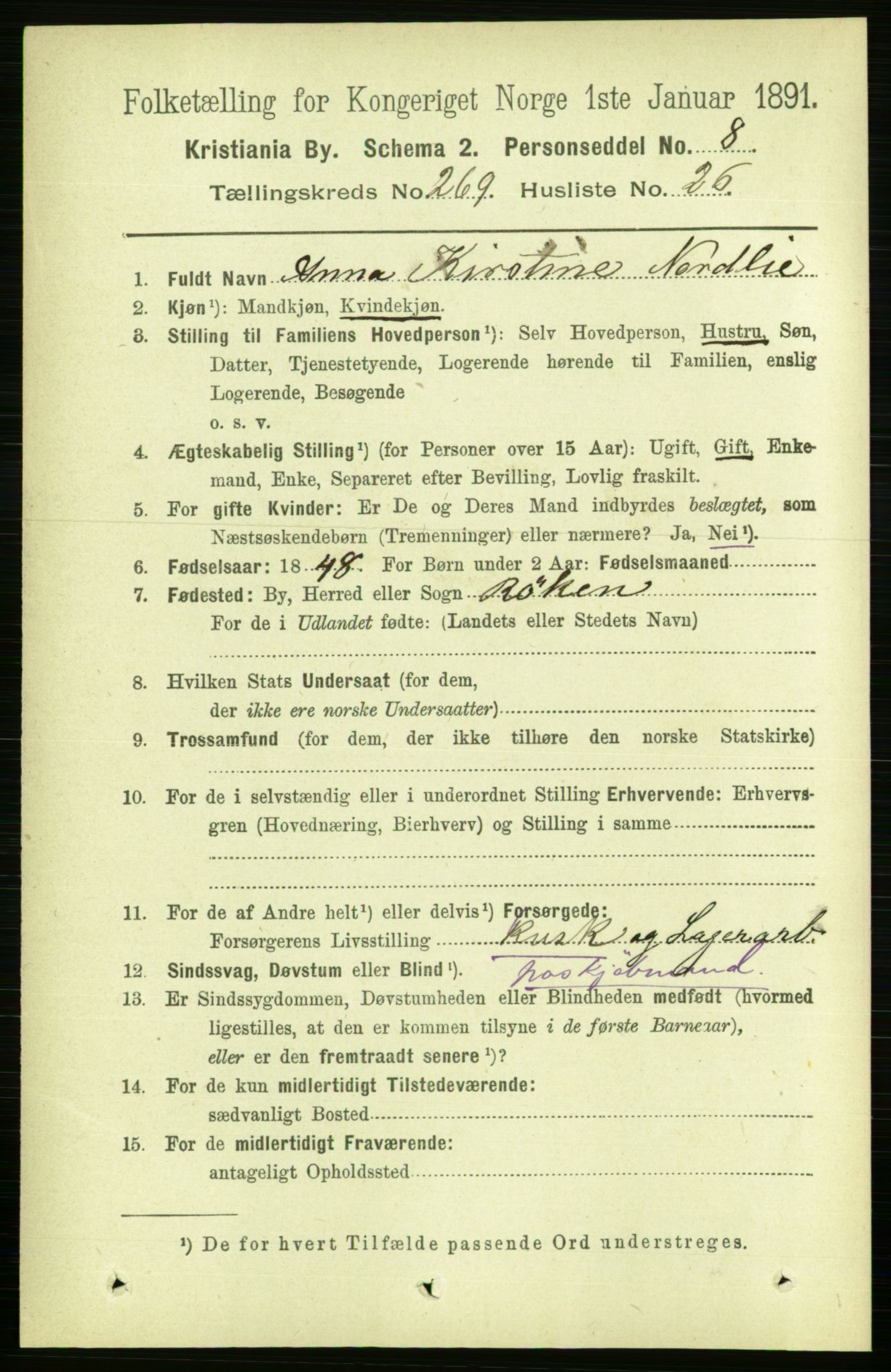RA, 1891 census for 0301 Kristiania, 1891, p. 163688