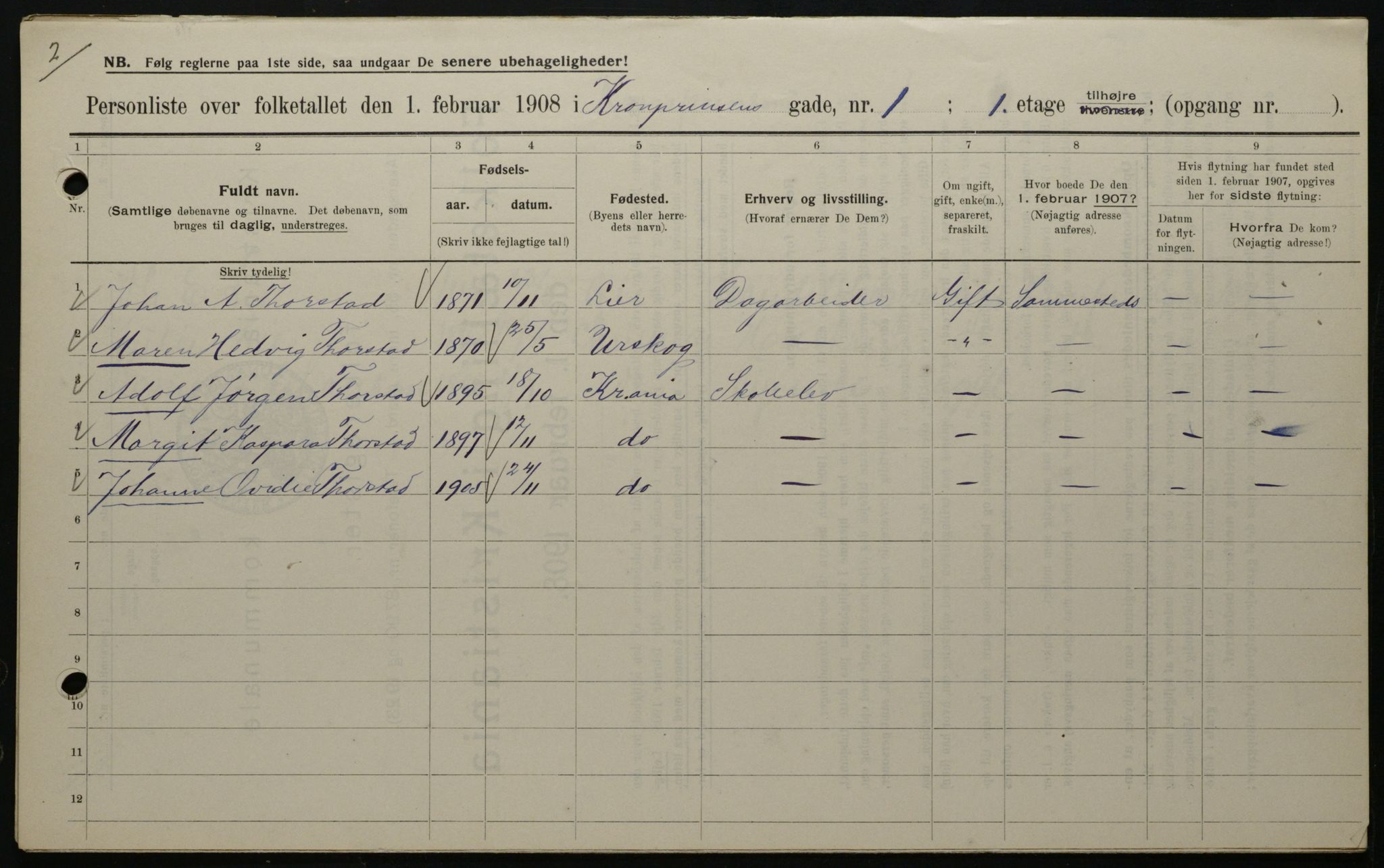 OBA, Municipal Census 1908 for Kristiania, 1908, p. 48823