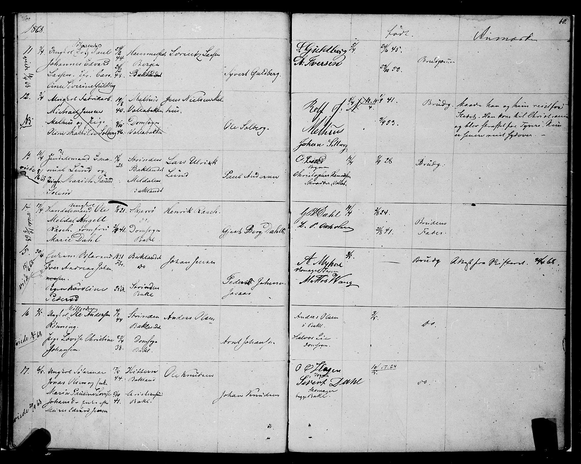 Ministerialprotokoller, klokkerbøker og fødselsregistre - Sør-Trøndelag, AV/SAT-A-1456/604/L0187: Parish register (official) no. 604A08, 1847-1878, p. 60