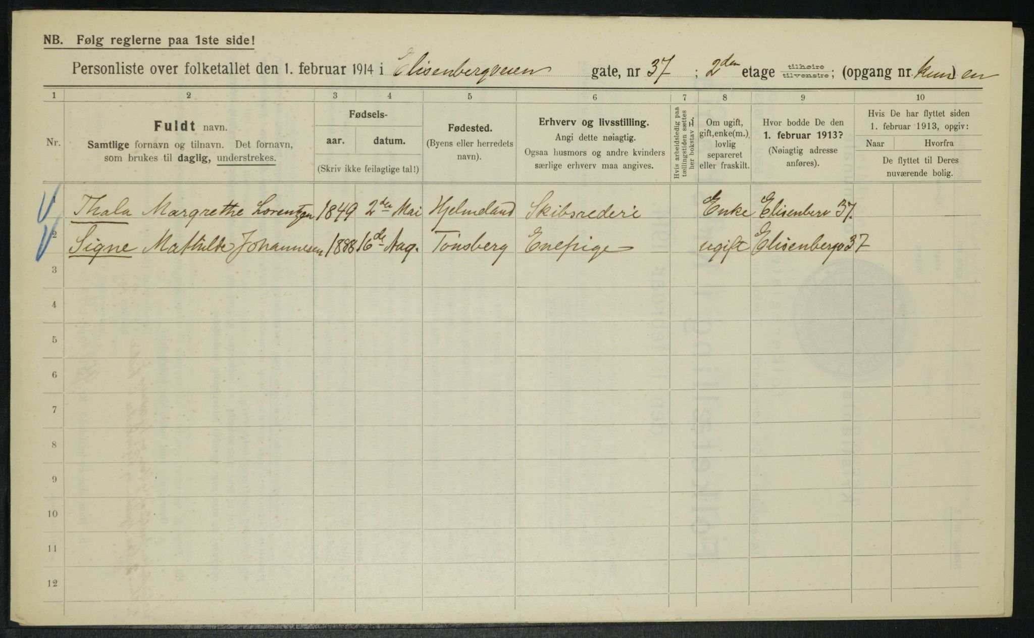 OBA, Municipal Census 1914 for Kristiania, 1914, p. 21030