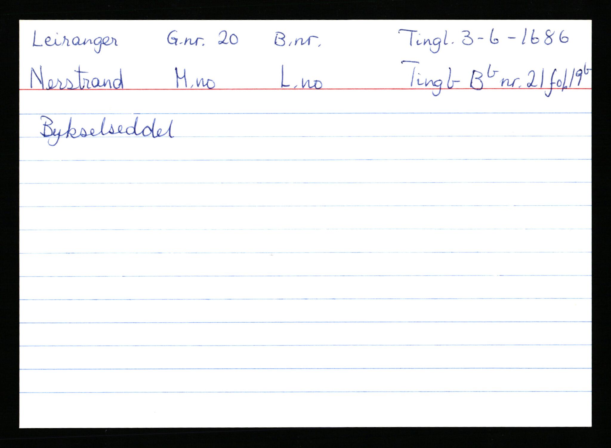 Statsarkivet i Stavanger, AV/SAST-A-101971/03/Y/Ym/L0035: Åstedskort sortert etter gårdsnavn: Leiranger - Lindanger, 1600-1950, p. 22