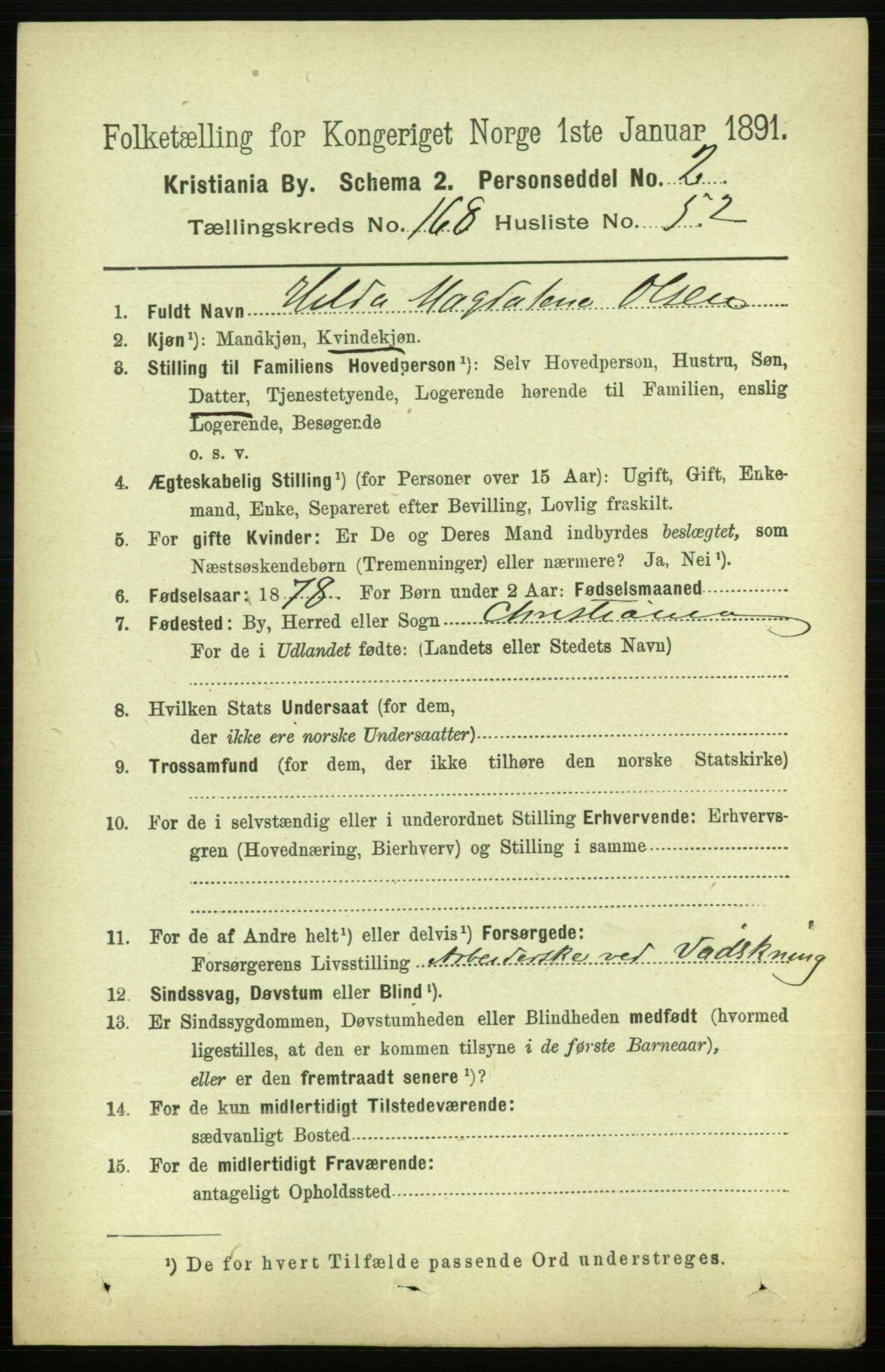 RA, 1891 census for 0301 Kristiania, 1891, p. 98732
