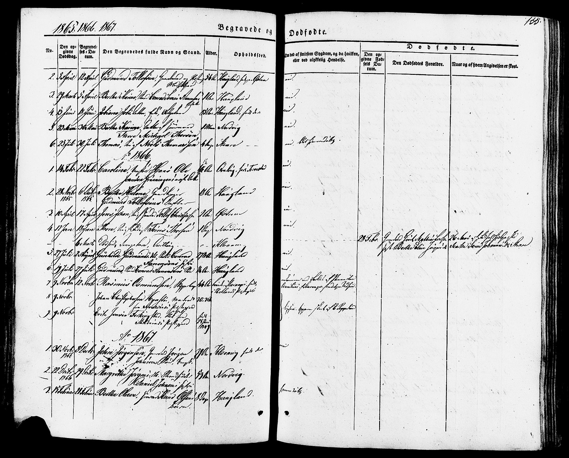 Torvastad sokneprestkontor, SAST/A -101857/H/Ha/Haa/L0007: Parish register (official) no. A 7, 1838-1882, p. 155