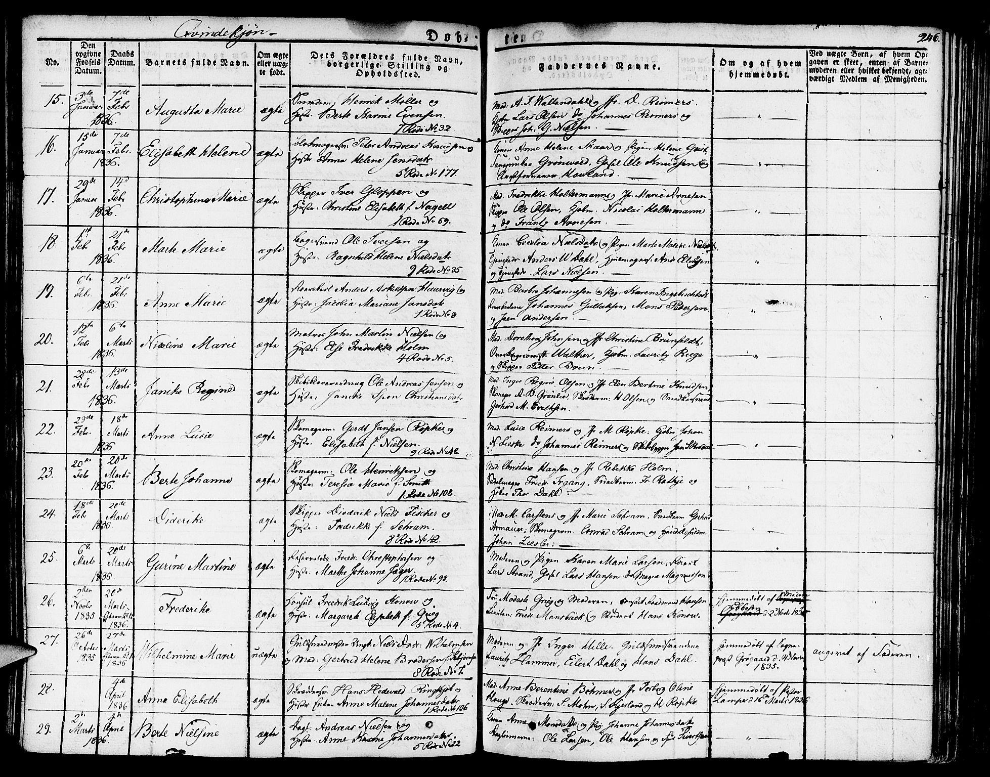 Nykirken Sokneprestembete, SAB/A-77101/H/Haa/L0012: Parish register (official) no. A 12, 1821-1844, p. 246