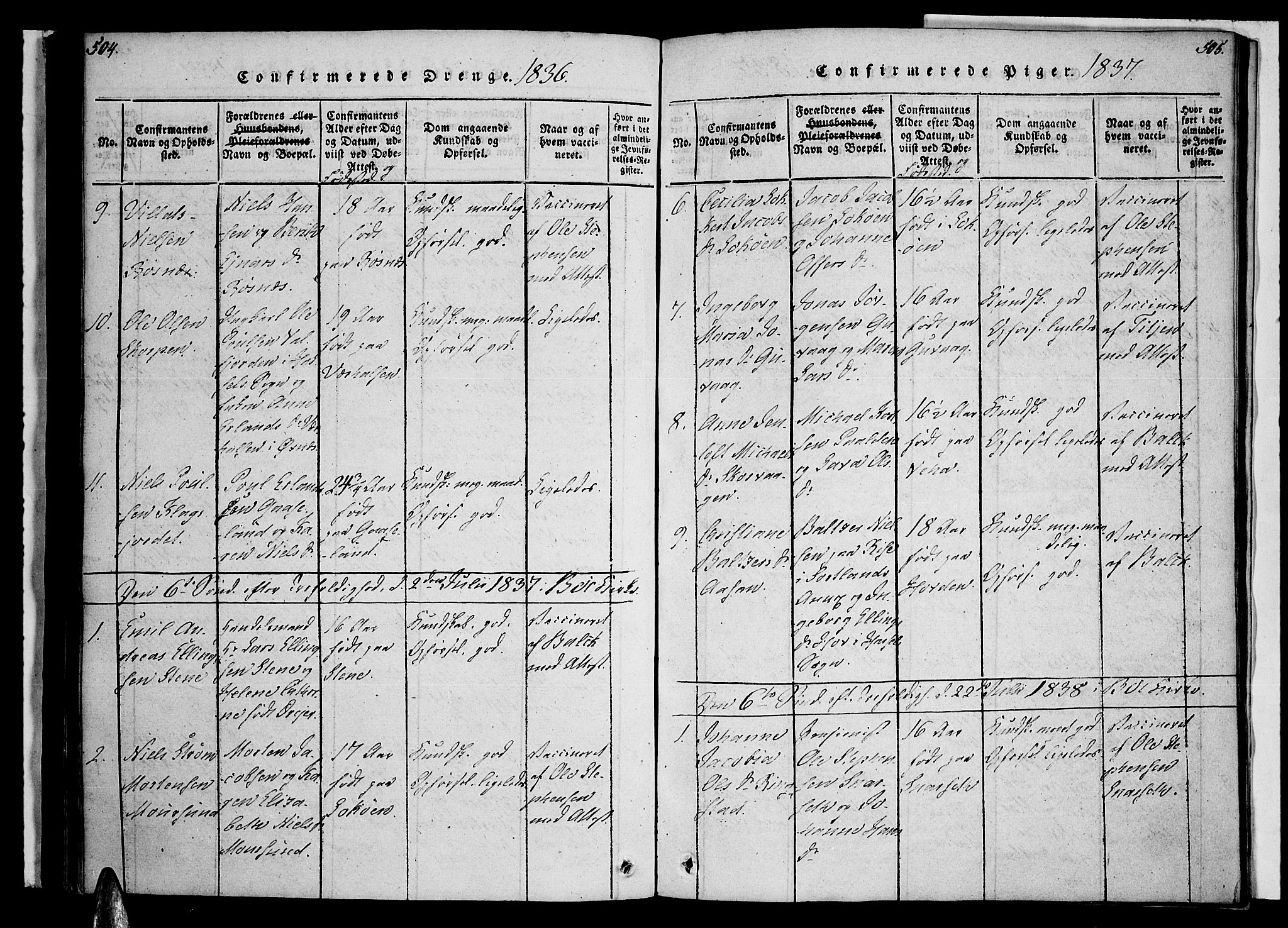 Ministerialprotokoller, klokkerbøker og fødselsregistre - Nordland, SAT/A-1459/891/L1298: Parish register (official) no. 891A03, 1820-1840, p. 504-505