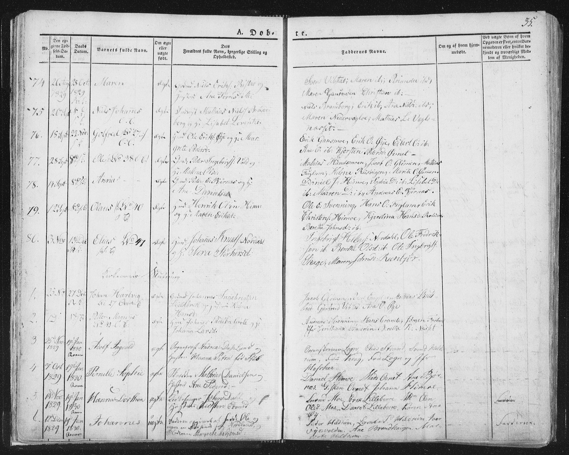 Ministerialprotokoller, klokkerbøker og fødselsregistre - Nord-Trøndelag, SAT/A-1458/764/L0551: Parish register (official) no. 764A07a, 1824-1864, p. 35