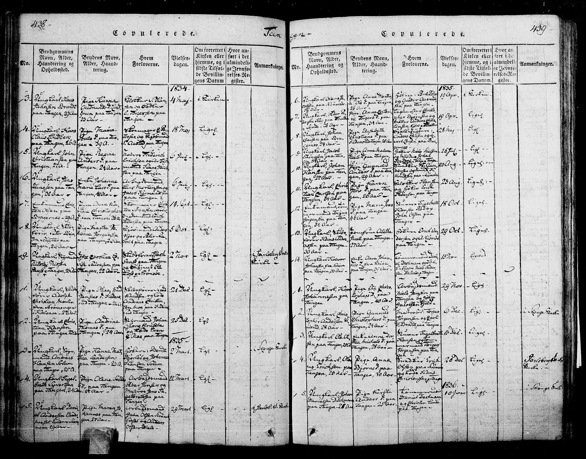 Skoger kirkebøker, AV/SAKO-A-59/F/Fa/L0002: Parish register (official) no. I 2 /2, 1814-1842, p. 438-439