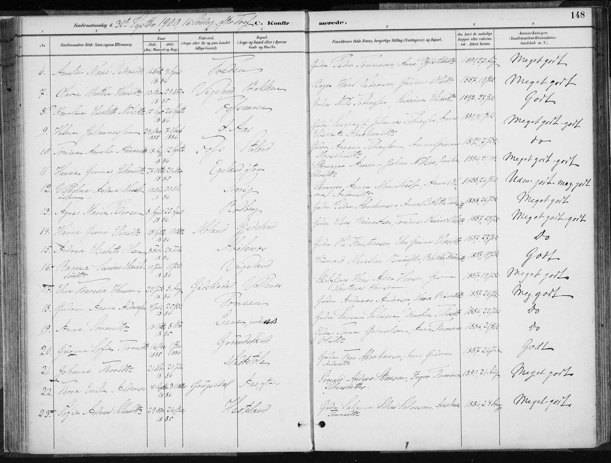 Sør-Audnedal sokneprestkontor, AV/SAK-1111-0039/F/Fa/Fab/L0010: Parish register (official) no. A 10, 1892-1913, p. 148