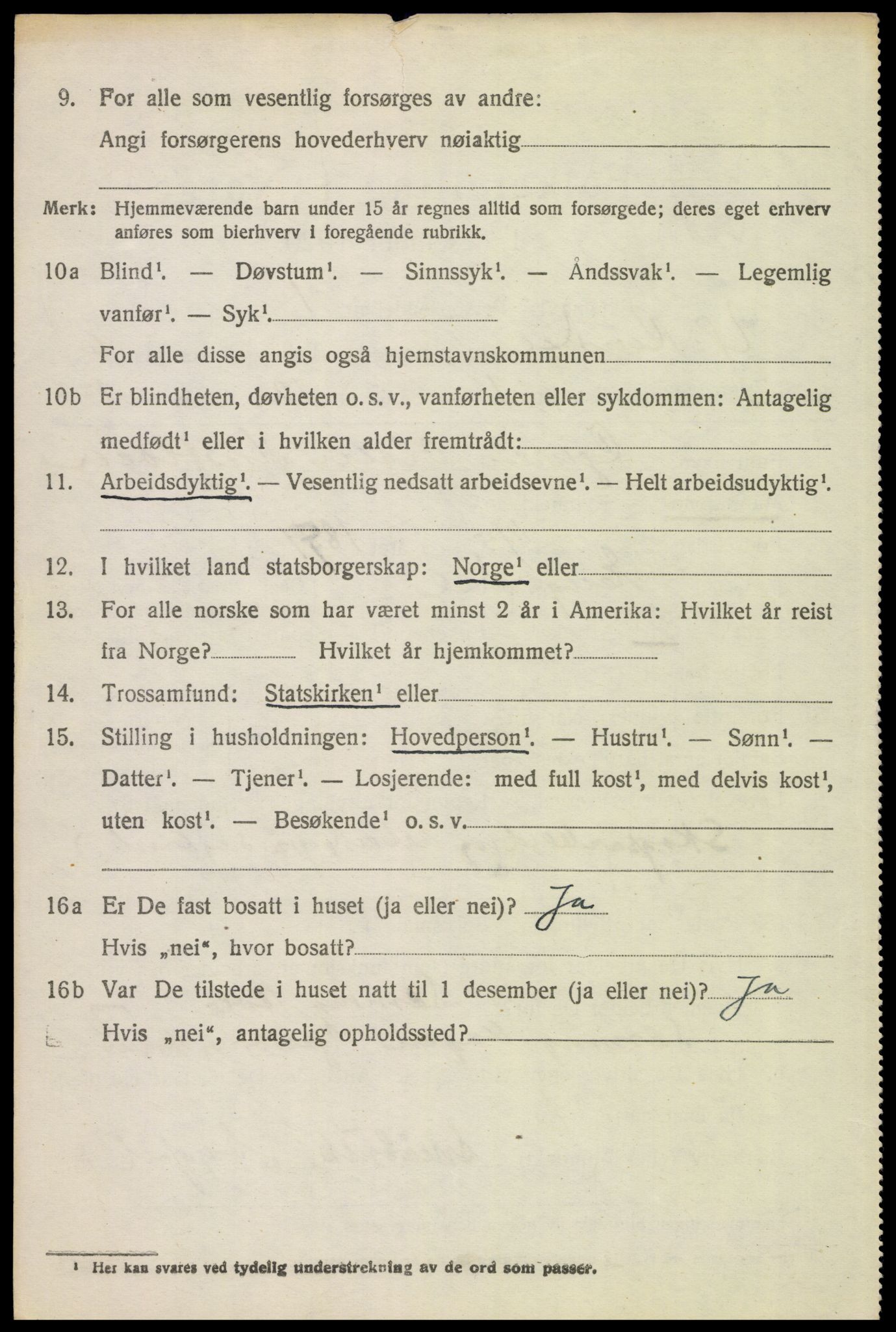 SAH, 1920 census for Ytre Rendal, 1920, p. 3318