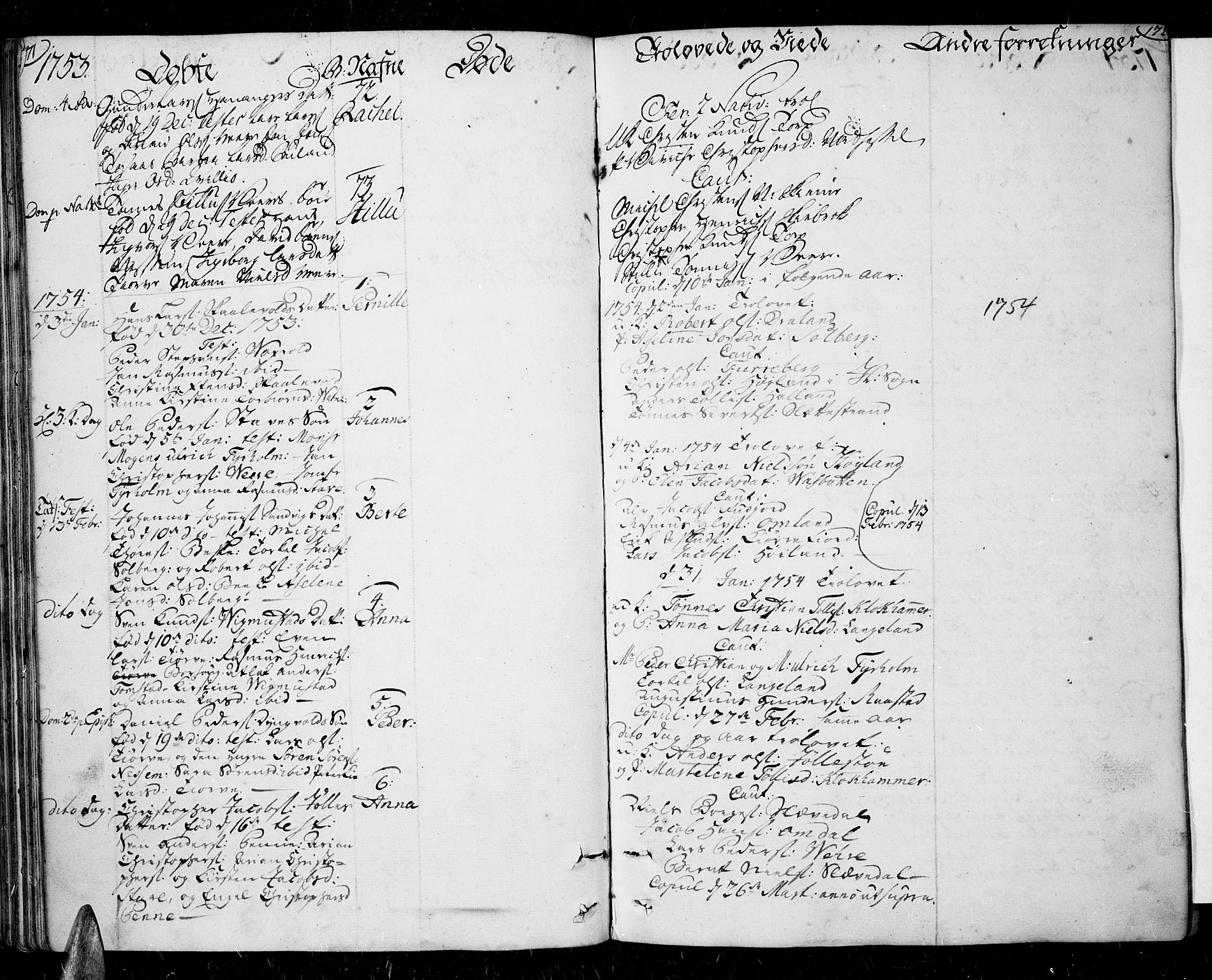 Lista sokneprestkontor, AV/SAK-1111-0027/F/Fa/L0003: Parish register (official) no. A 3 /1, 1743-1767, p. 171-172